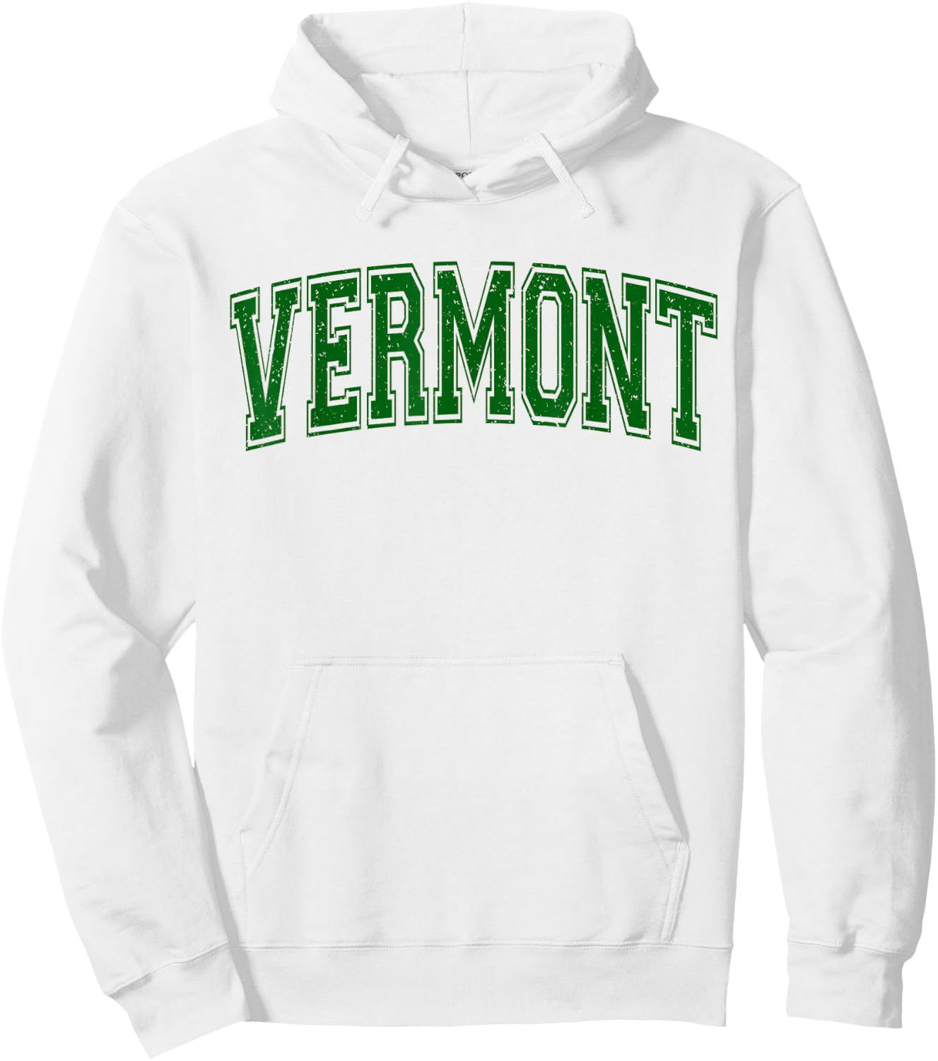 Vermont Varsity Style Text Flag Sports Athletic Jersey Style Hoodie - Hoodie | White