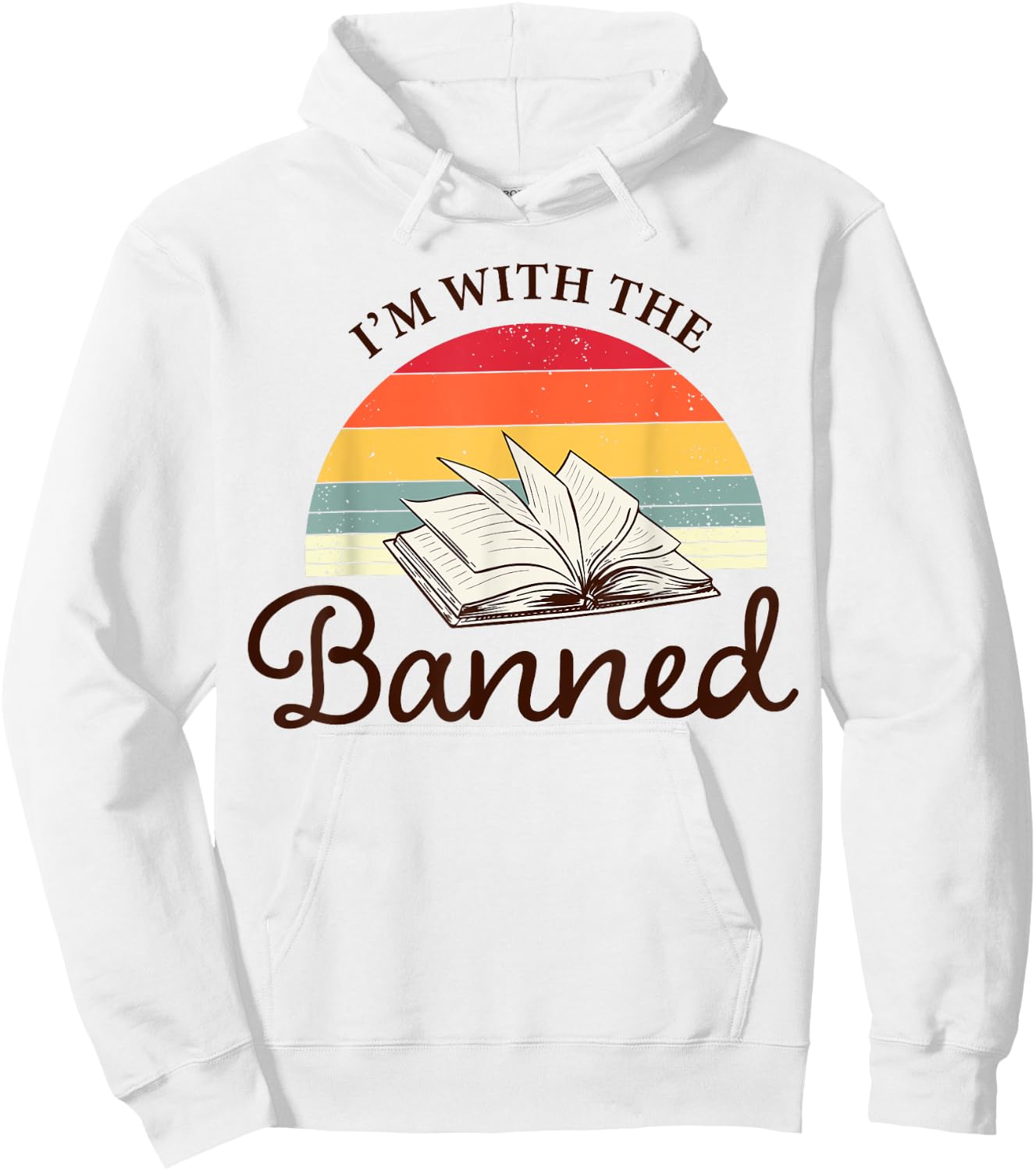 I'm With The Banned Books Week Librarian Retro Book Reader Hoodie - Hoodie | White