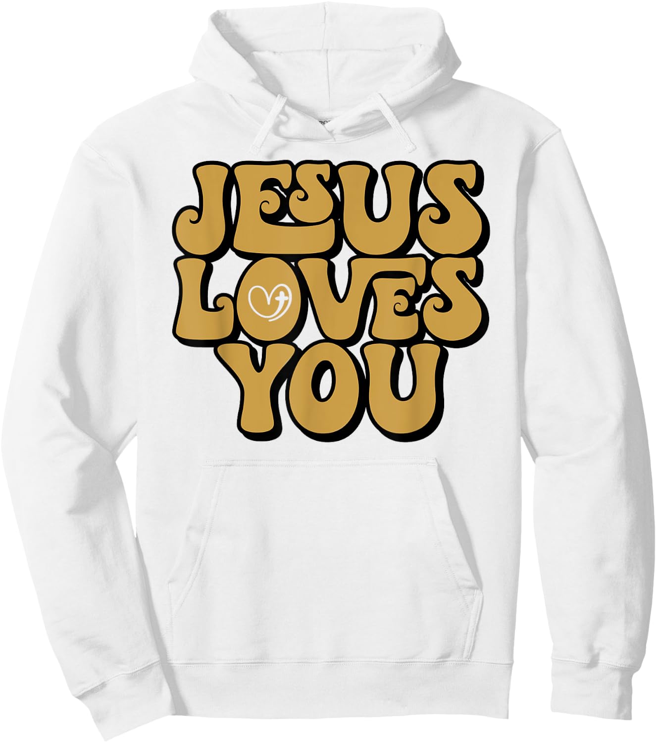 Jesus Loves You Retro Vintage Style Graphic Men Hoodie - Hoodie | White