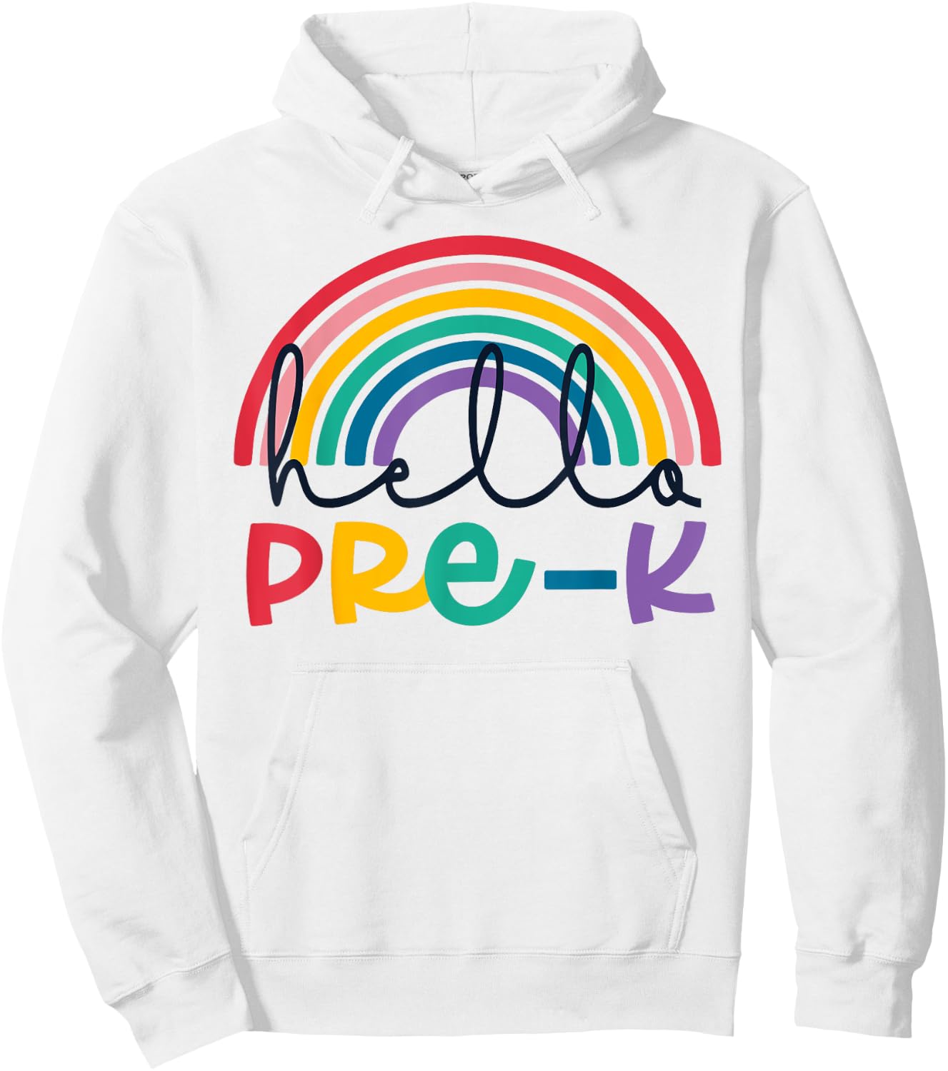 Hello Pre-K Rainbow Back To School Teacher Student Kid Hoodie - Hoodie | White