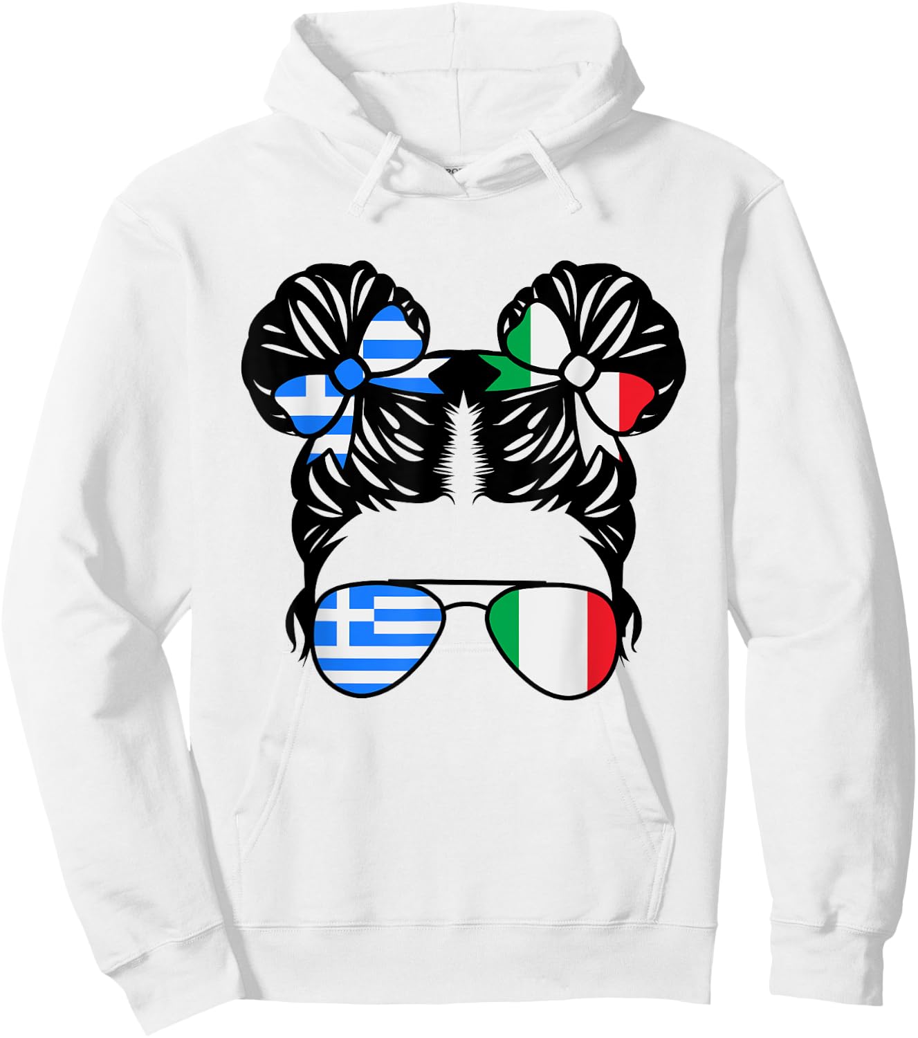 Half Greek Half Italian Girl Greece Kids Heritage Hoodie - Hoodie | White