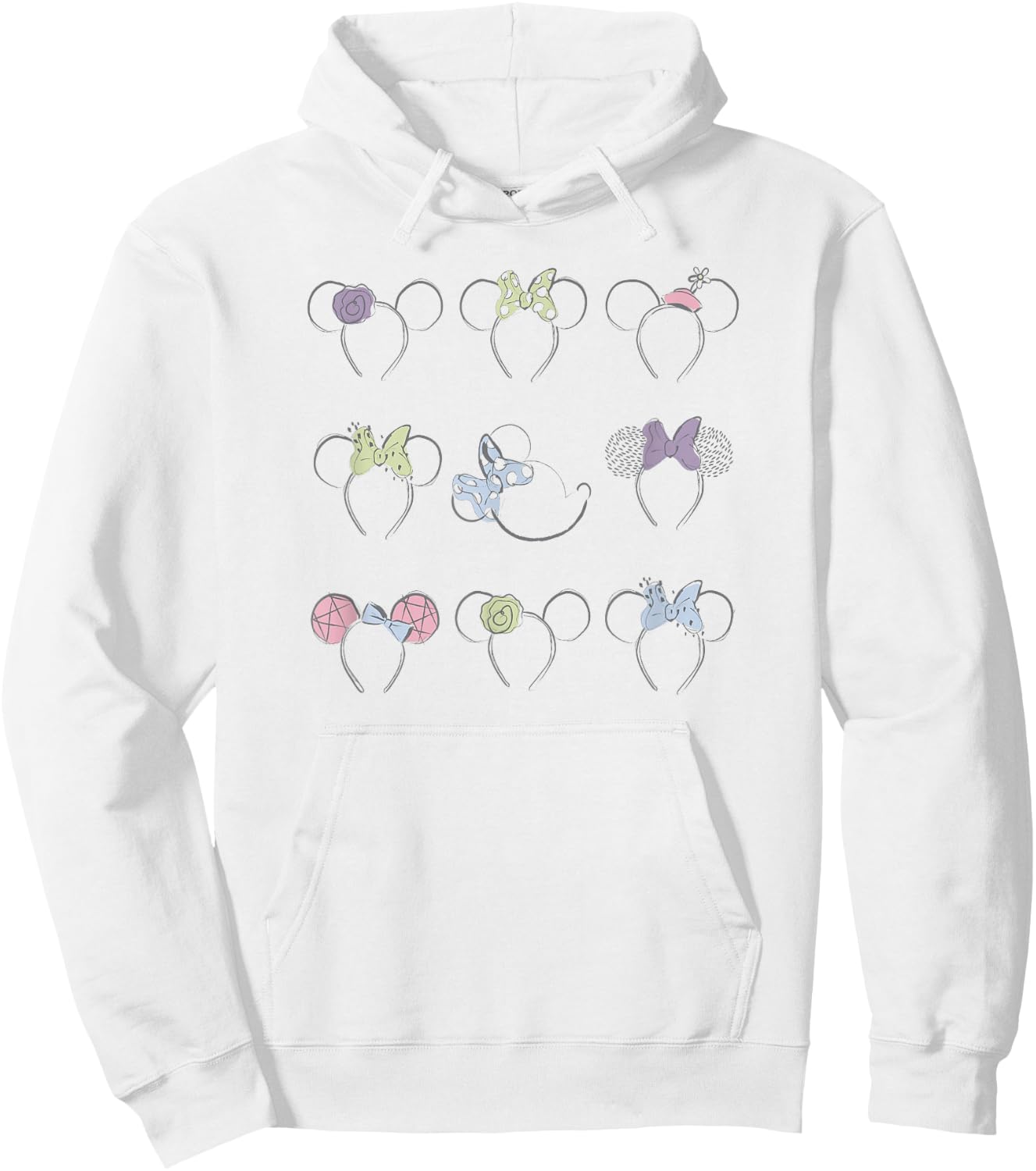 Disney Minnie Mouse Disneyland Headbands Ears Illustration Hoodie - Hoodie | White