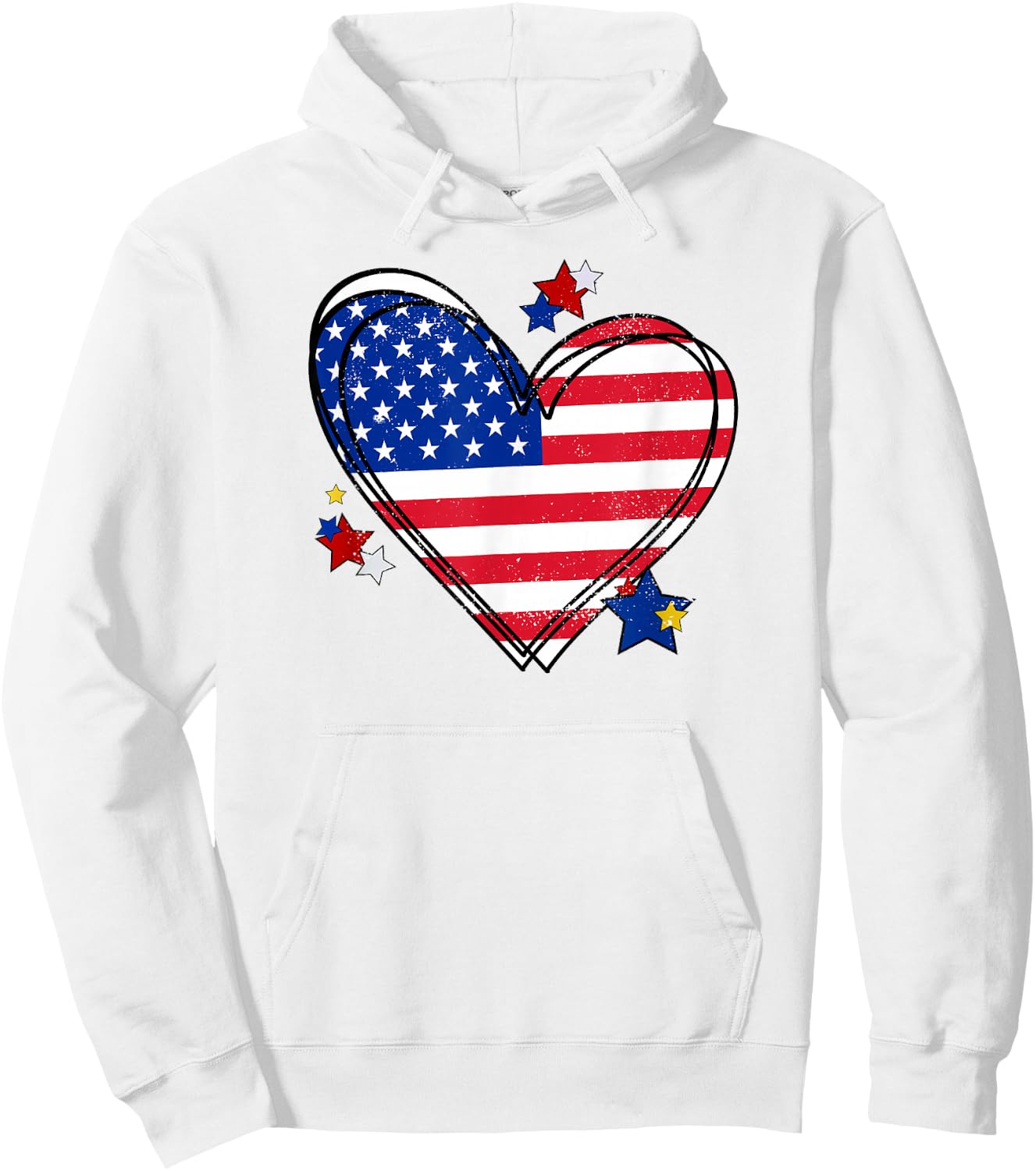 USA Heart Flag Hoodie - Hoodie | White