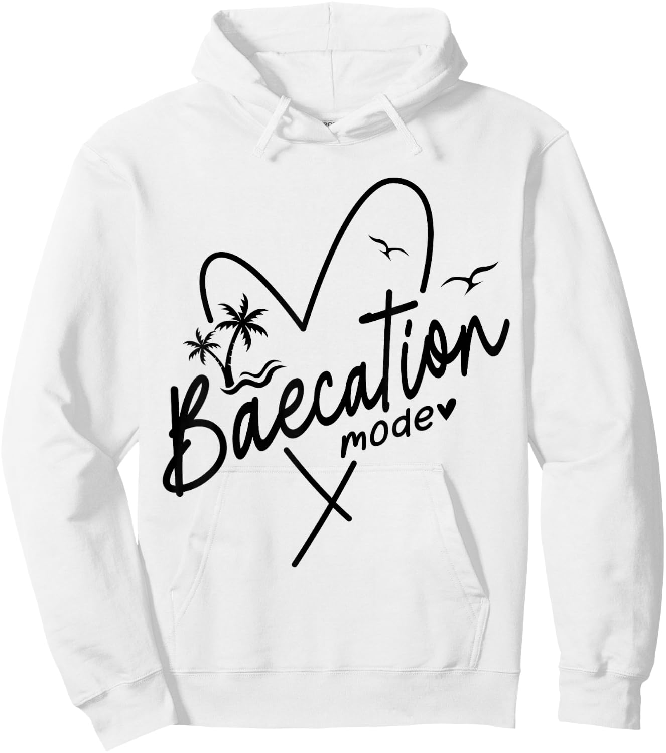 Baecation Mode His and Her Couples Matching Vacation Beach Hoodie - Hoodie | White