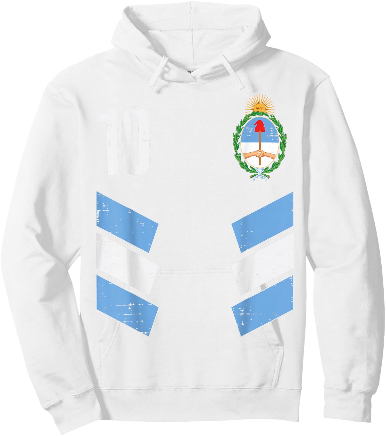 Argentina Number 10 Soccer Fan Men Women Kids Boys Girls Hoodie - Hoodie | White