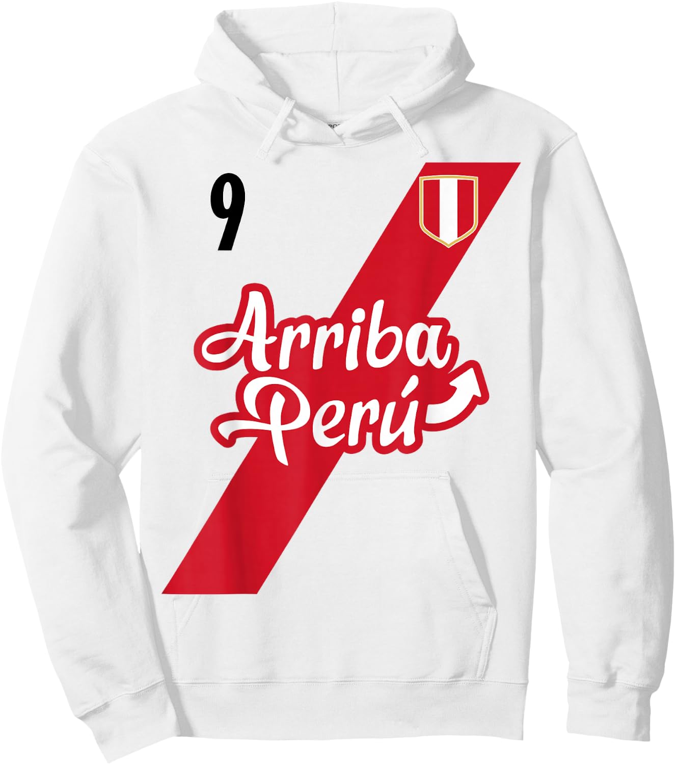 Retro Arriba Peru Soccer Jersey 9 Peruvian Futbol Gift Hoodie - Hoodie | White