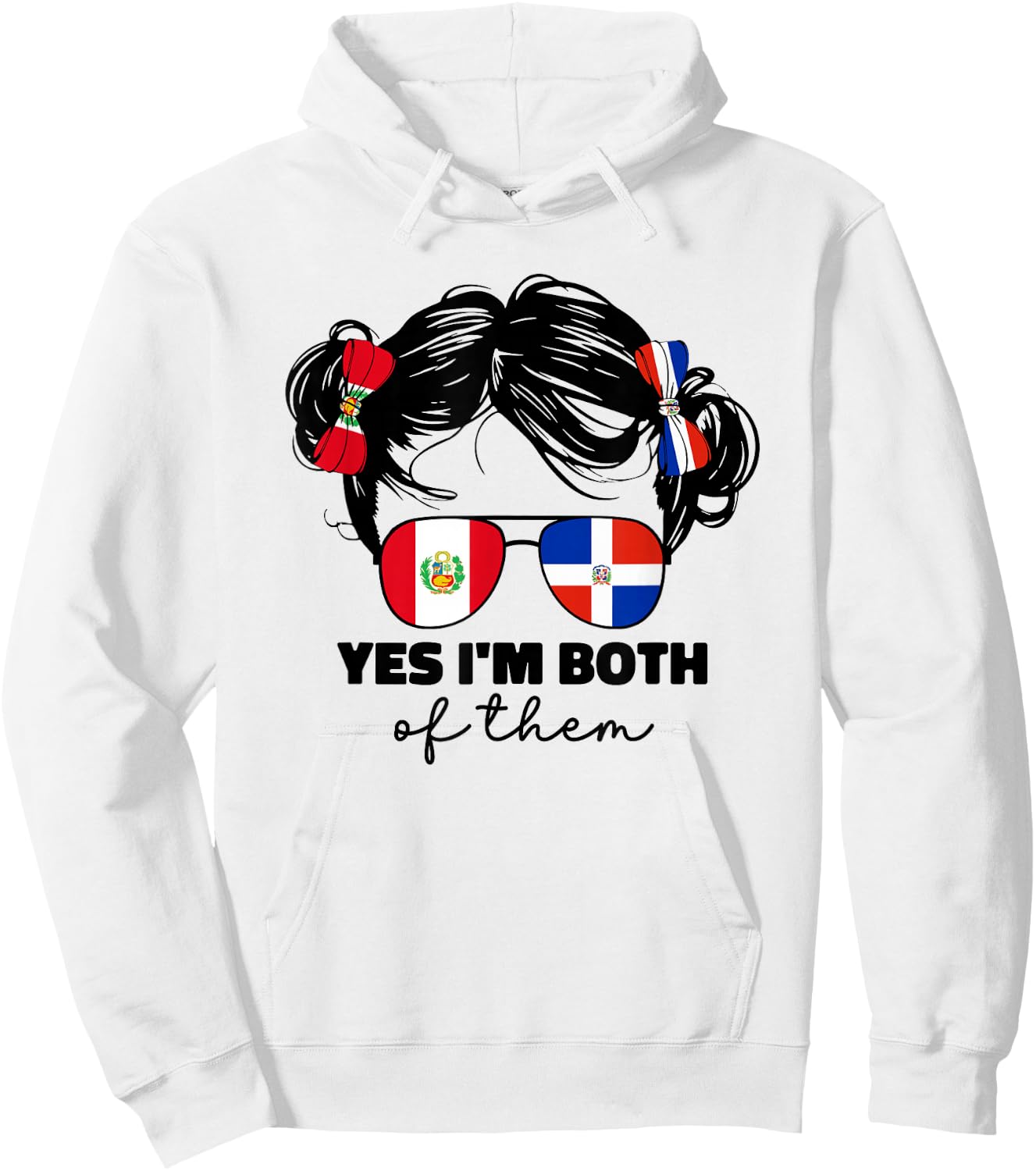 Half Dominican And Half Peruvian Peru Flag Kids Girl Mix Hoodie - Hoodie | White