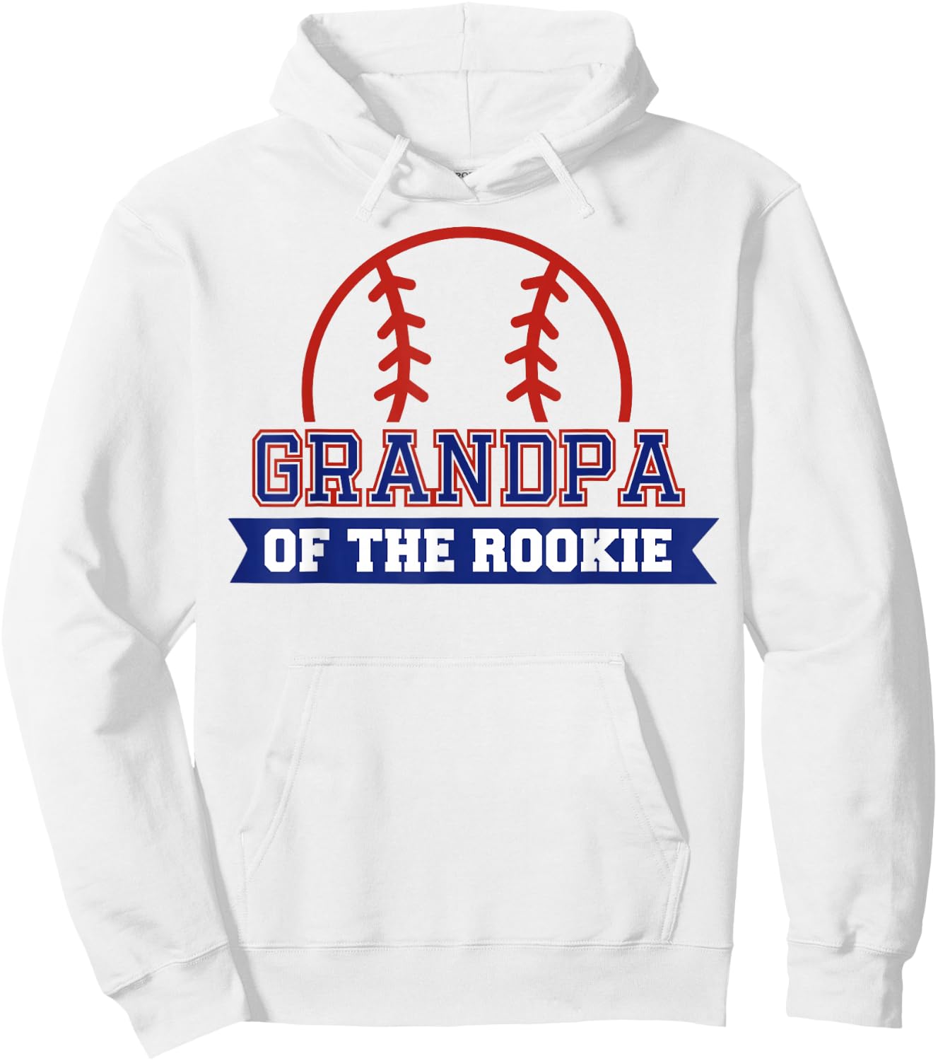 Grandpa of Rookie 1st Birthday Baseball Theme Matching Party Hoodie - Hoodie | White