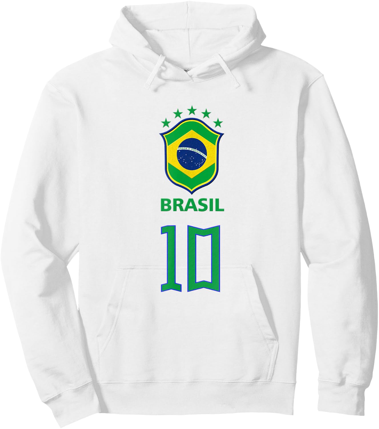 Brazil Flag Cool Brazil Soccer 10 Jersey Women Kids Hoodie - Hoodie | White