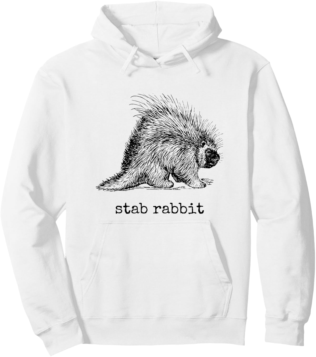 Stab Rabbit Funny Porcupine Wrong Animal Name Joke Hoodie - Hoodie | White