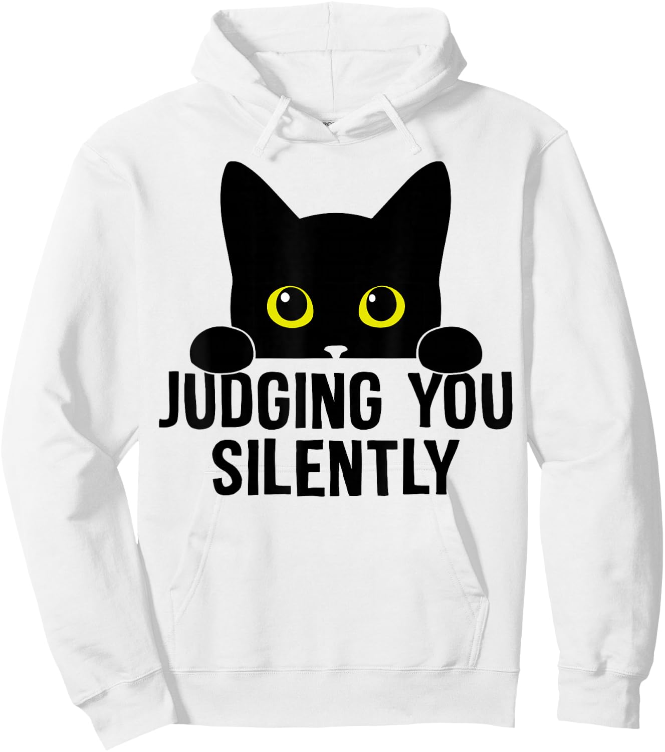 Funny Cat Judging You Silently Sarcastic Cat Hoodie - Hoodie | White