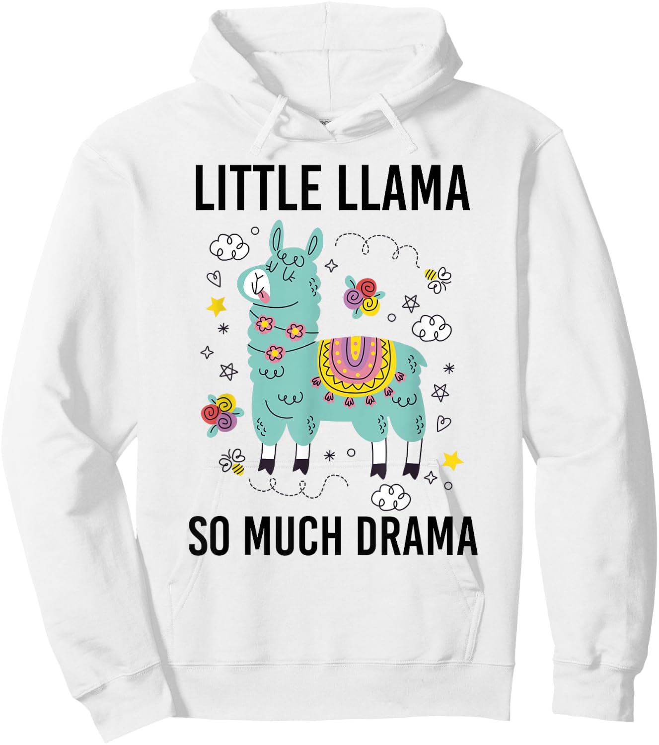 Llama Shirt Kids Boys Toddler Little Llama So much Drama Hoodie - Hoodie | White
