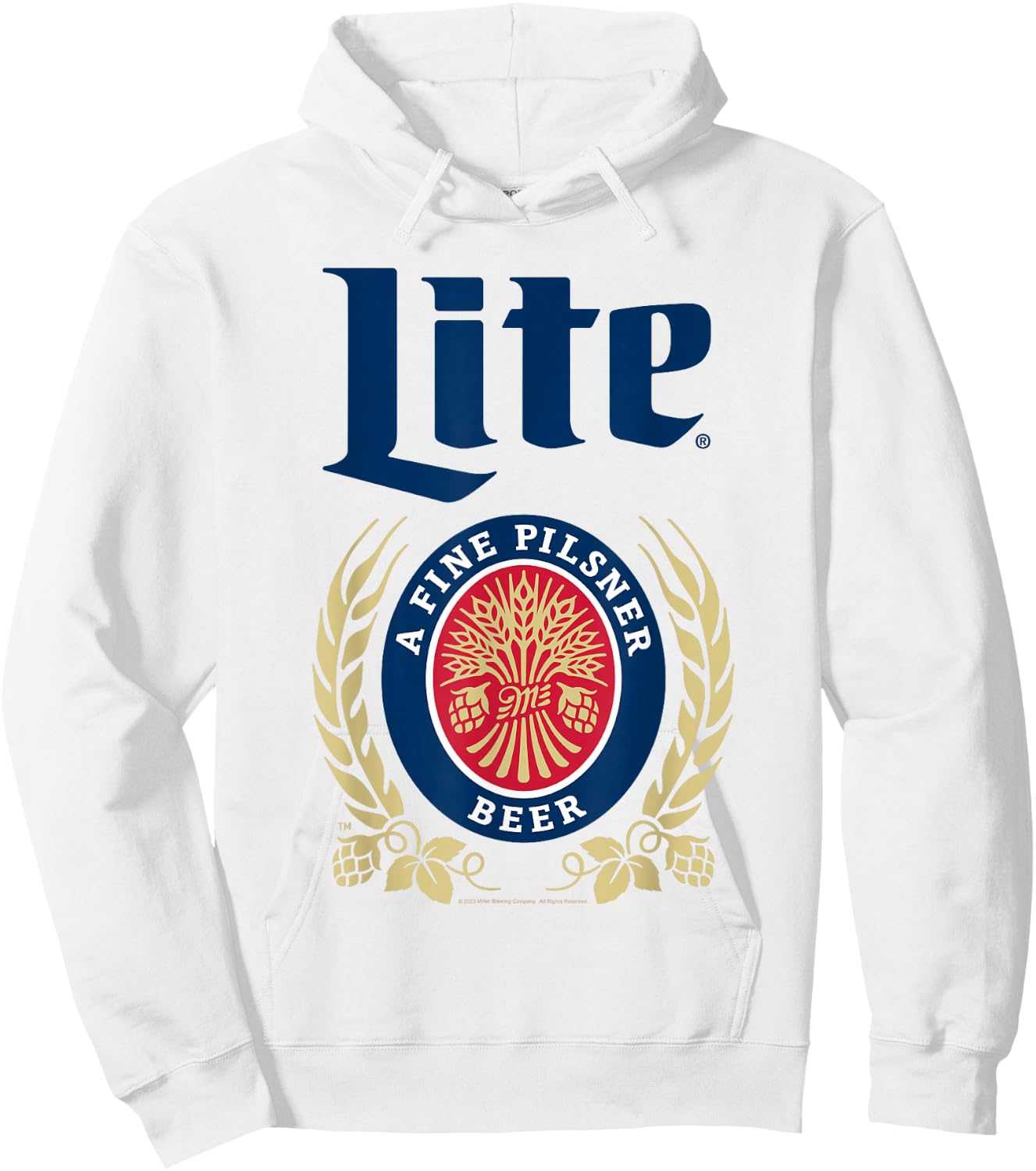 Coors Brewing Company Miller Lite A Fine Pilsner Beer Logo Hoodie - Hoodie | White