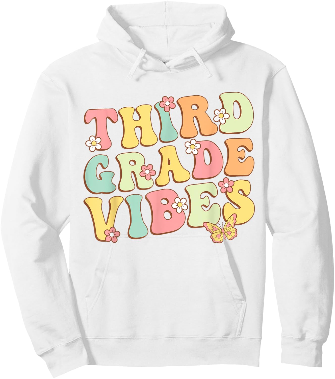 Third Grade Vibes Hello Team 3rd Grade Teacher Kids Retro Hoodie - Hoodie | White