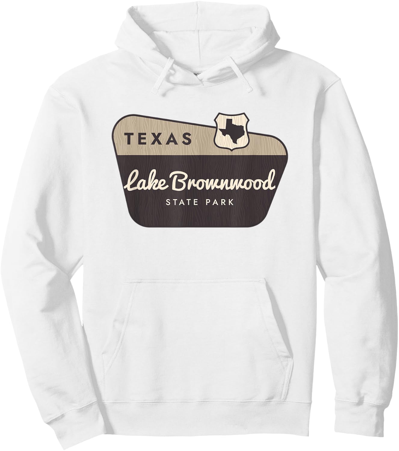 Lake Brownwood State Park Texas TX Welcome Sign Vacation Hoodie - Hoodie | White