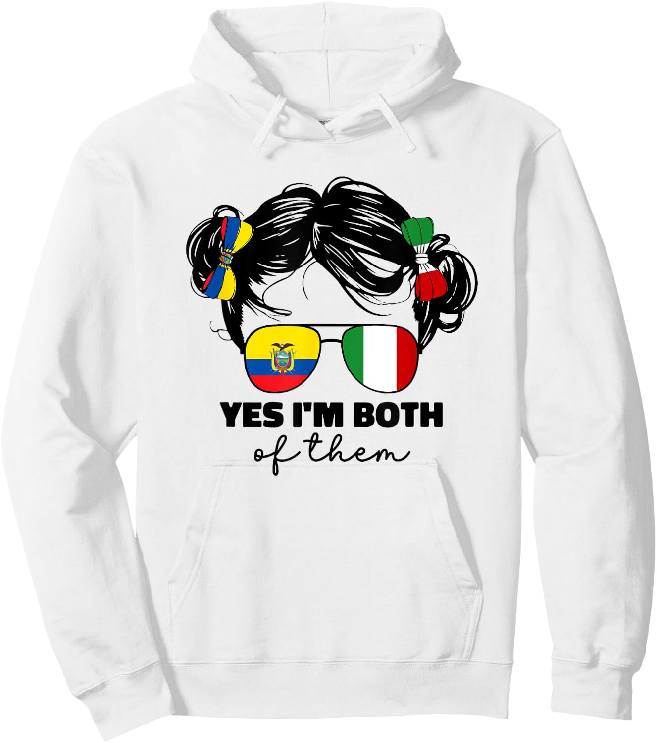Half Italian And Ecuadorian Ecuador Italy Flag Kids Girl Hoodie - Hoodie | White