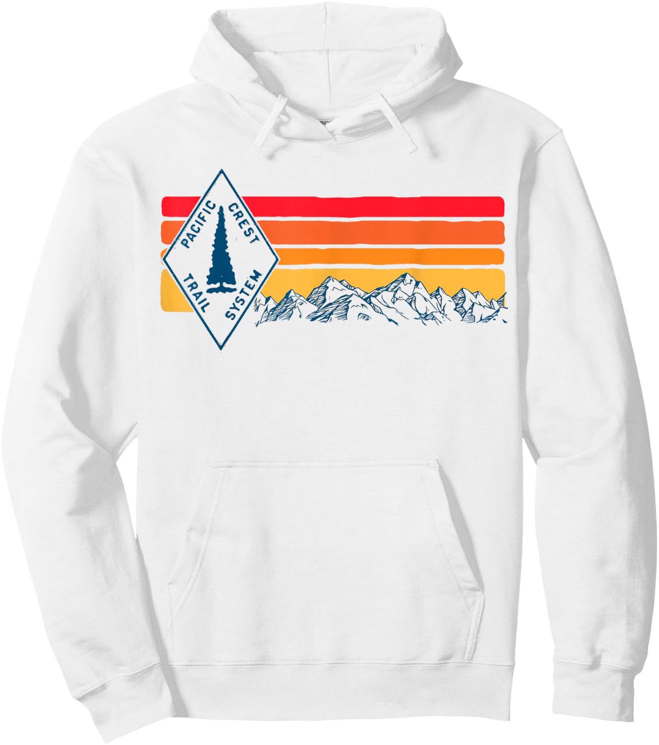 Vintage Pacific Crest Trail Marker Sign Retro Hiking in Hoodie - Hoodie | White