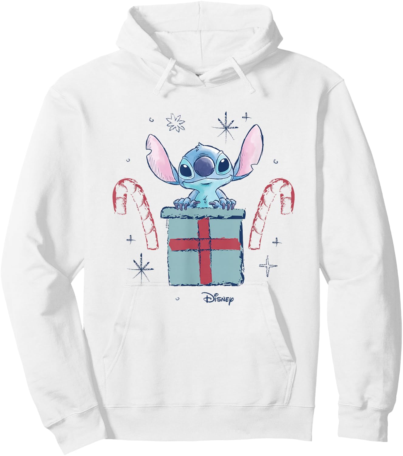 Lilo & Stitch - Christmas Stitch Candy Cane Gift Hoodie - Hoodie | White