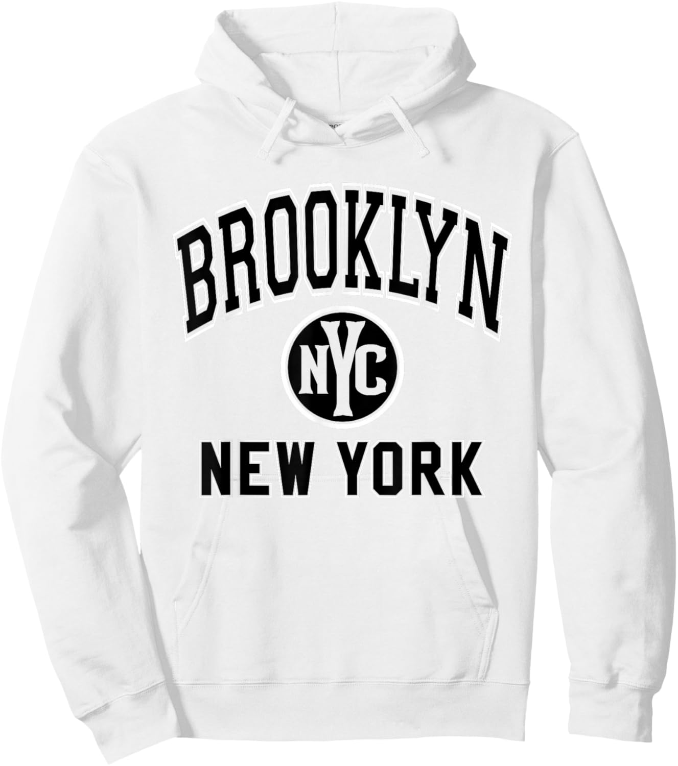 Brooklyn NYC New York Pink with Black Print Hoodie - Hoodie | White