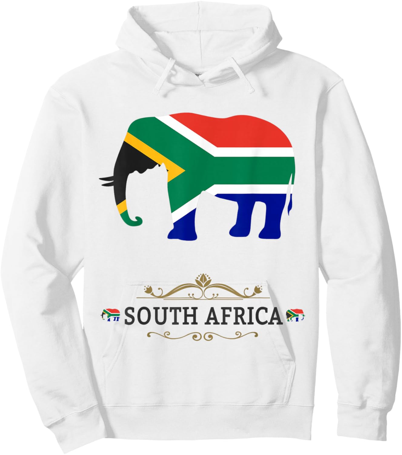 Elephant South Africa Outfit Ideas Kids & South African Flag Hoodie - Hoodie | White