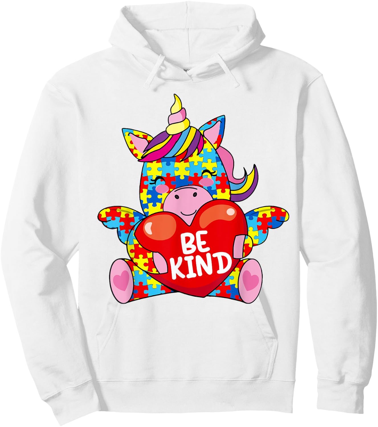 Be Kind Shirt Autism Awareness Gift Kid Girl Toddler Unicorn Hoodie - Hoodie | White