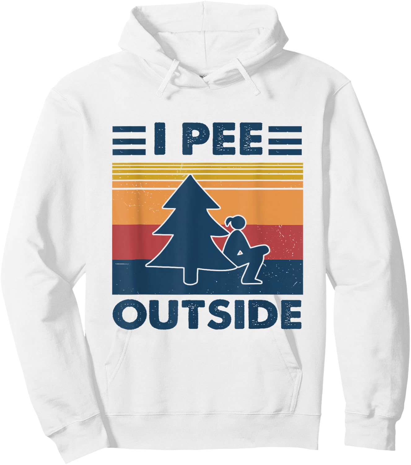 I Pee Outside Funny Camping Vintage Retro Female Hoodie - Hoodie | White