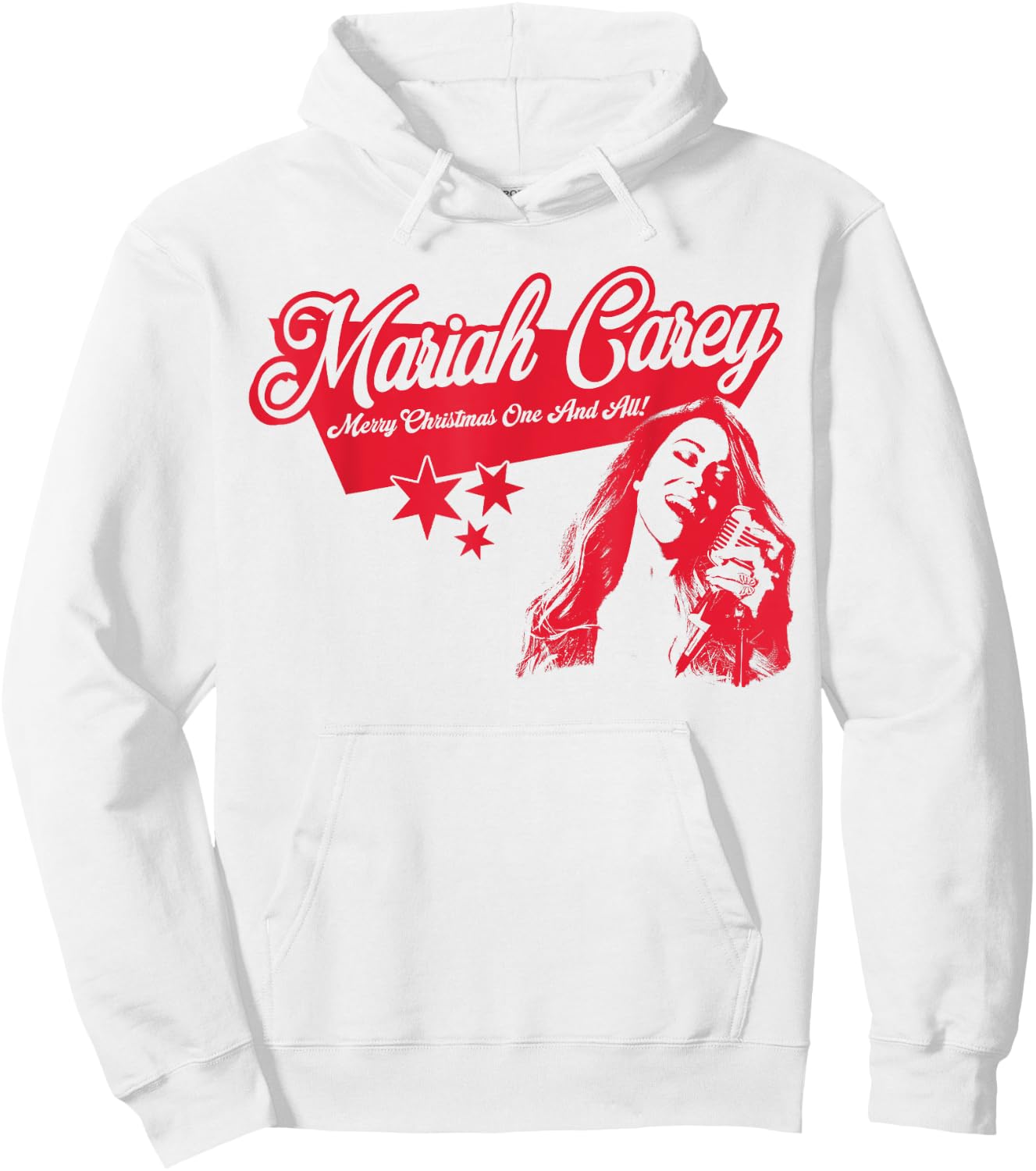 Mariah Carey Official Merry Christmas One & All Tour Stars Hoodie - Hoodie | White