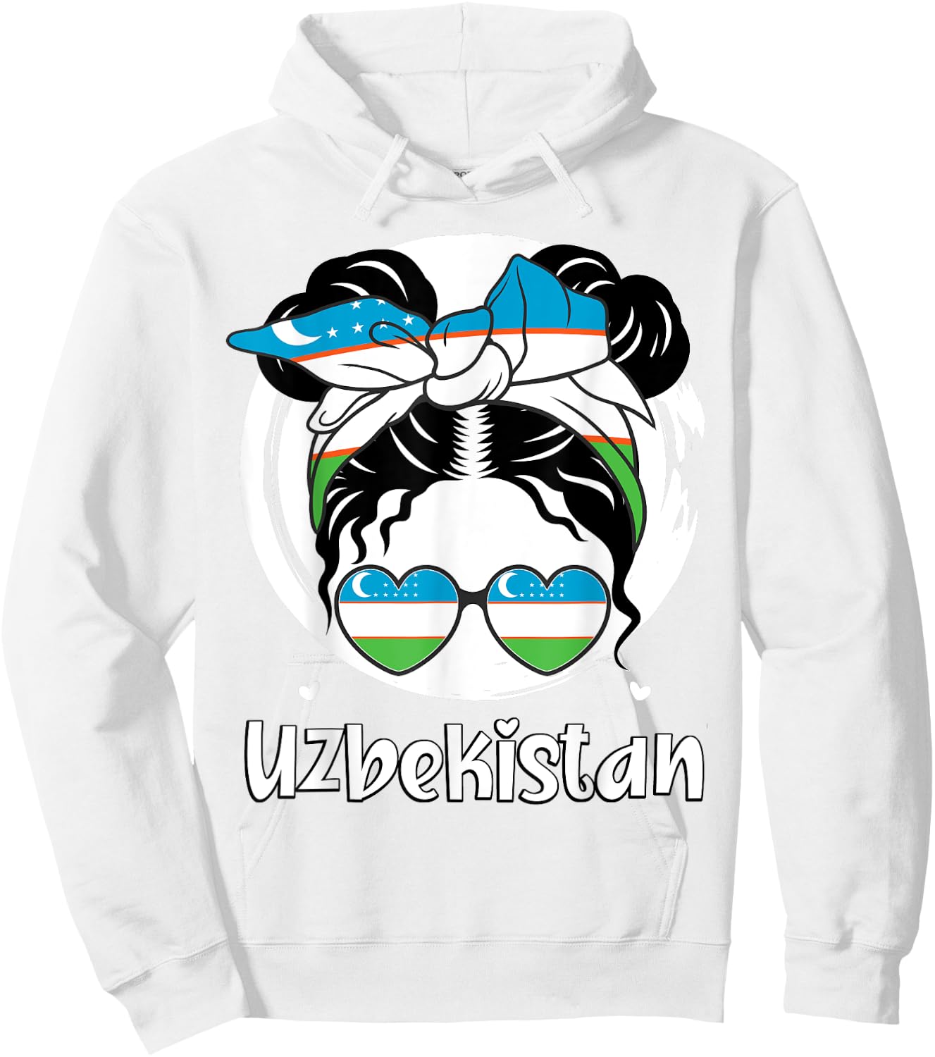 Uzbekistan, Uzbekistani Girl, Uzbekistan Flag, Uzbek Girl Hoodie - Hoodie | White