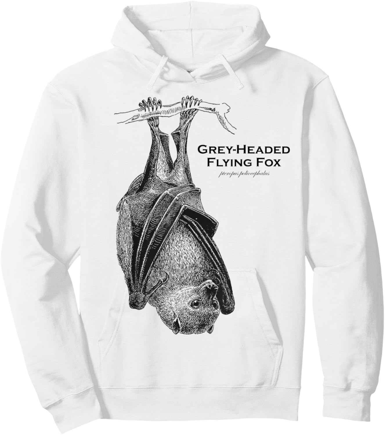 Vintage Animal Retro Wildlife Flying Fox Hoodie - Hoodie | White