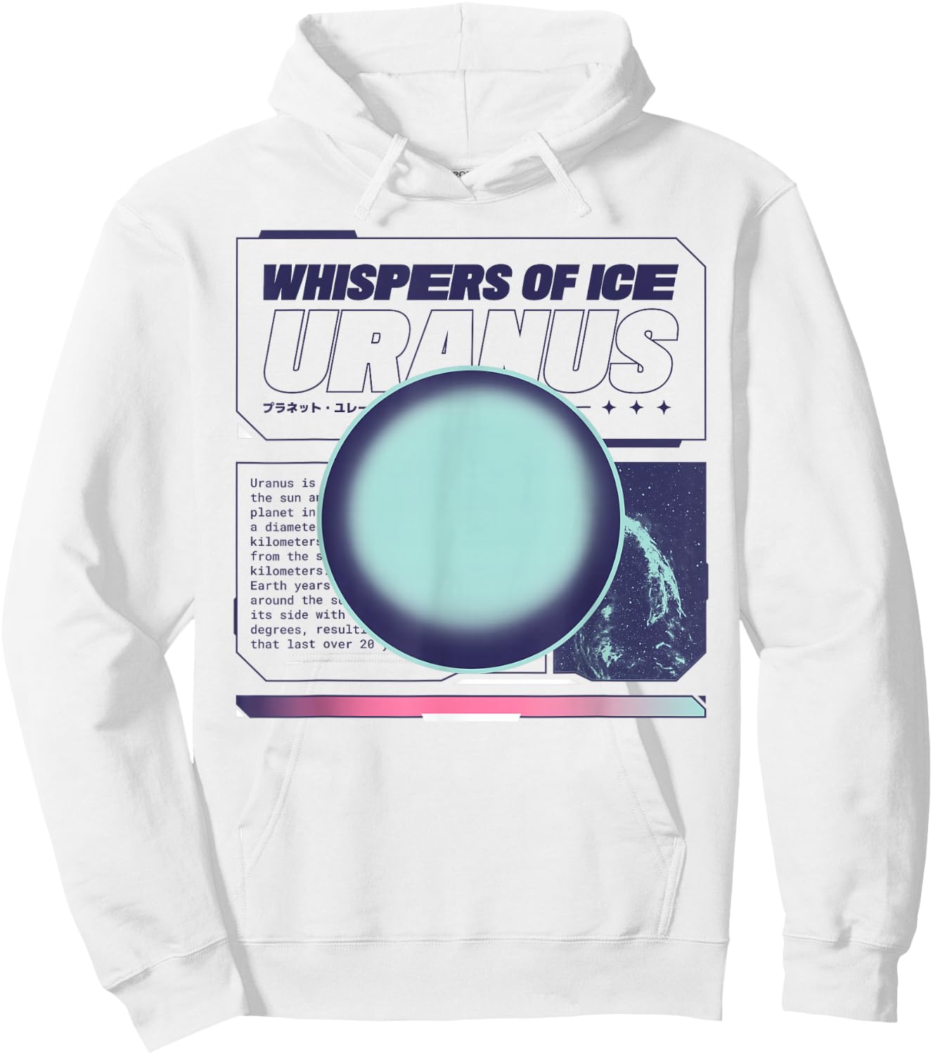 Futuristic Astronomy Gas Giant Uranus Hoodie - Hoodie | White