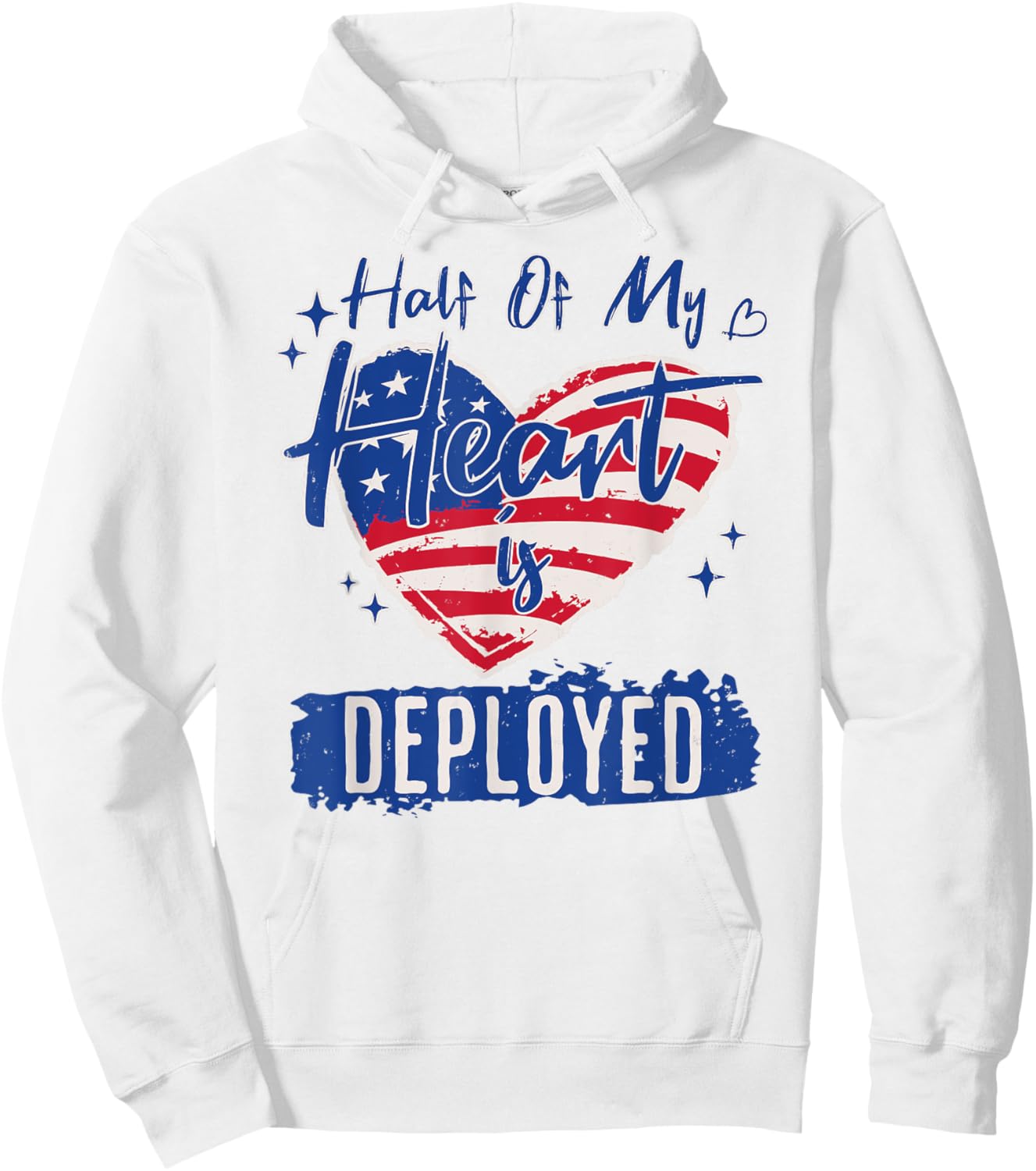 Half Of My Heart Is Deployed Military Wife Girlfriend Mom Hoodie - Hoodie | White
