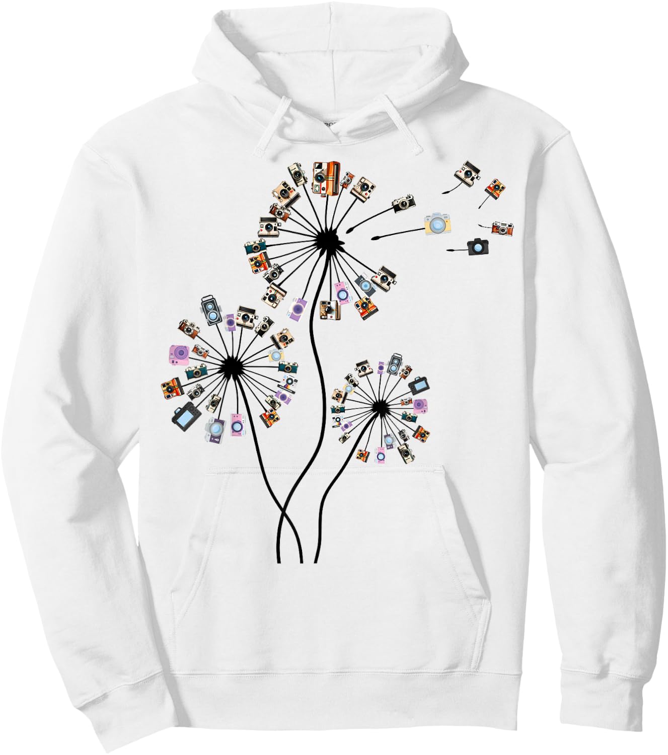 Photographer Vintage Camera Dandelion Graphic Photography Hoodie - Hoodie | White