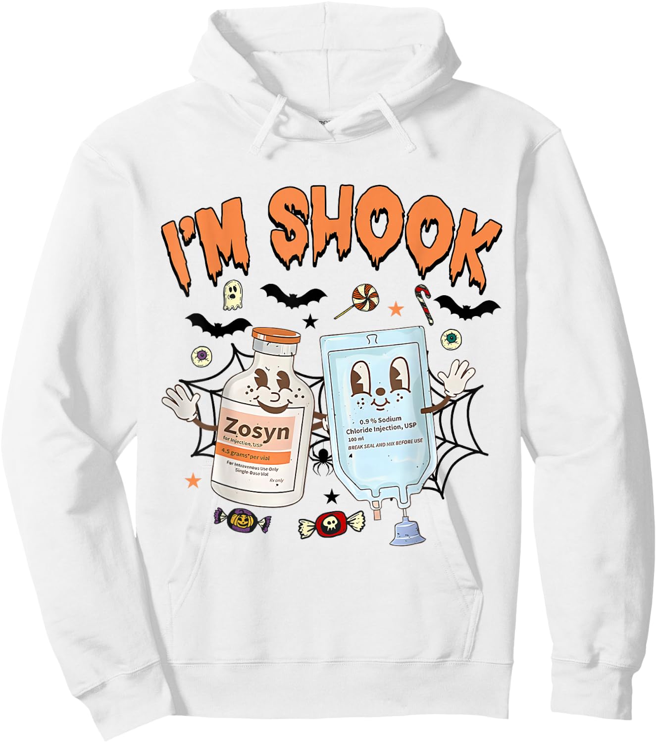 Funny Zosyn I'm In Shook Halloween Spooky ICU ER Nurses Week Hoodie - Hoodie | White