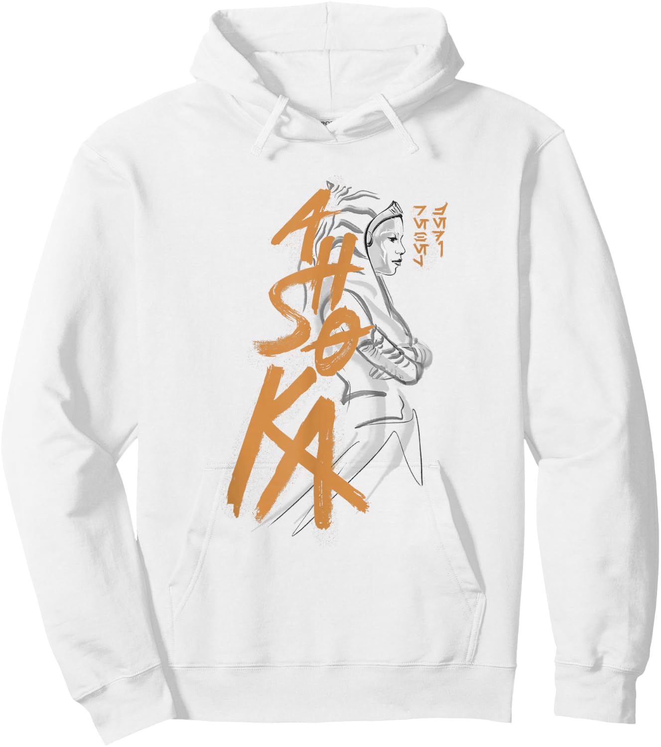 Star Wars: Ahsoka Outline Paint Brush Strokes Portrait Hoodie - Hoodie | White