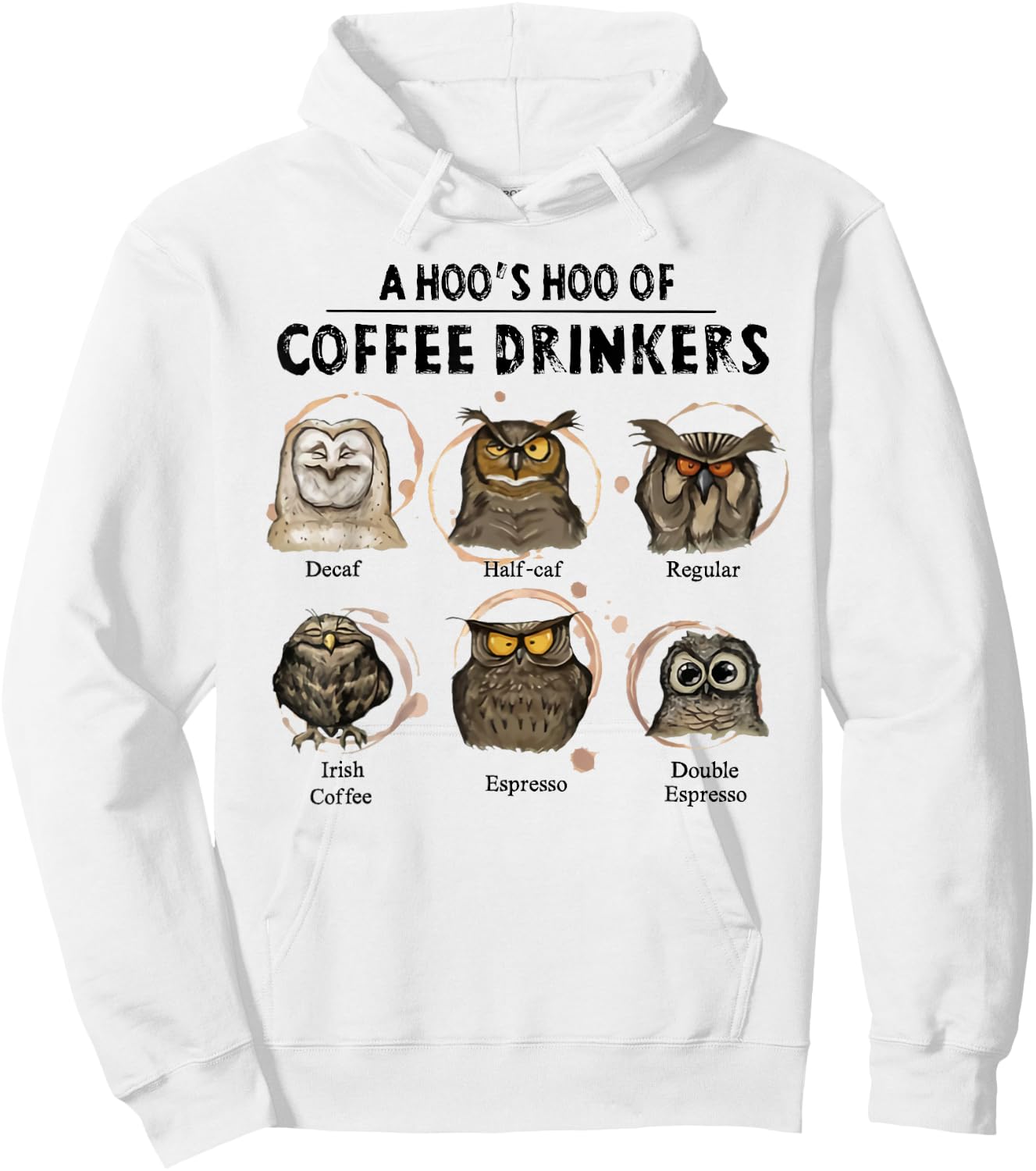A hoo's hoo of coffee drinkers owl Hoodie - Hoodie | White