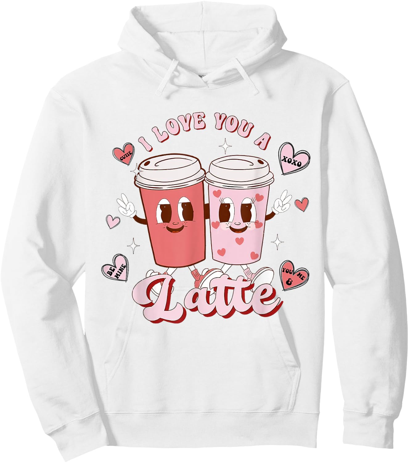 Funny Valentine Shirt I Love You A Latte Shirt Kid Hoodie - Hoodie | White