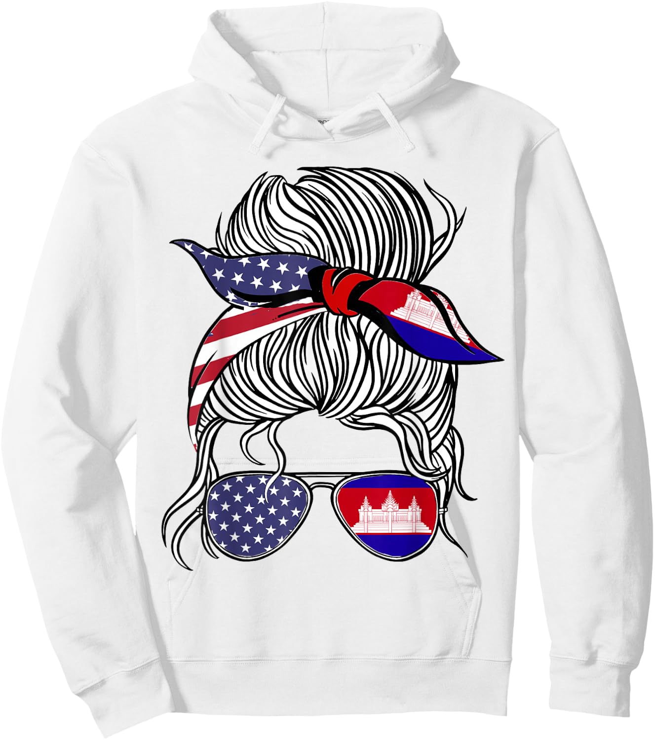 American Cambodian Patriot Flag Women Girl Cambodia Grown Hoodie - Hoodie | White