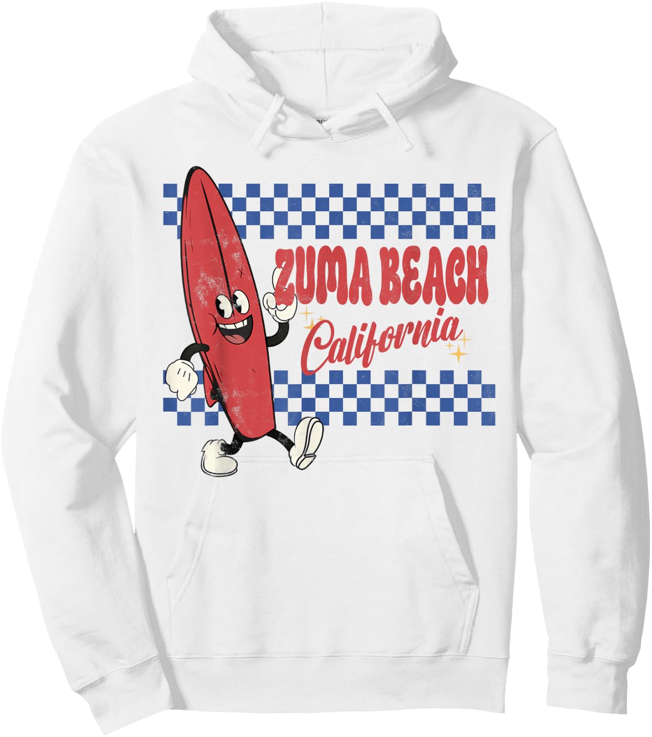 Zuma Beach California Retro Surfer Vintage Beach Men Women Hoodie - Hoodie | White