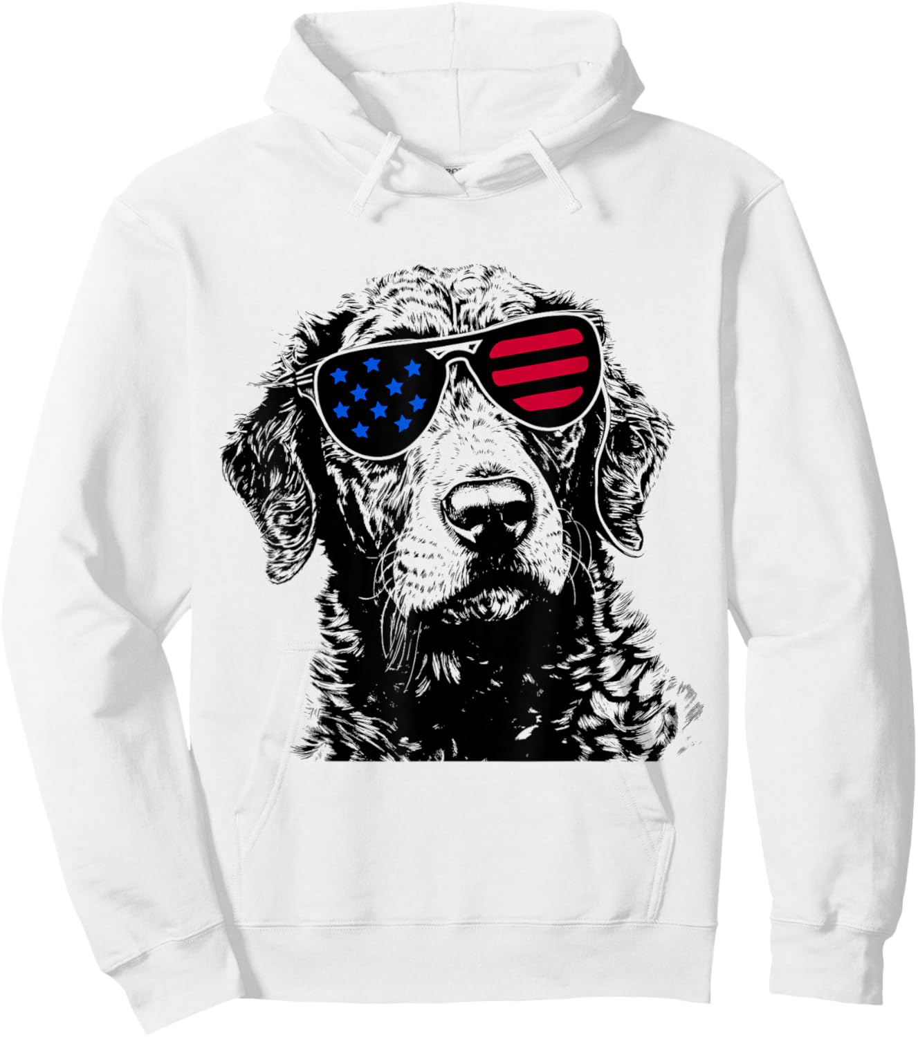 Chesapeake Bay Retriever Dog 4th July America USA Flag Kids Men Hoodie - Hoodie | White