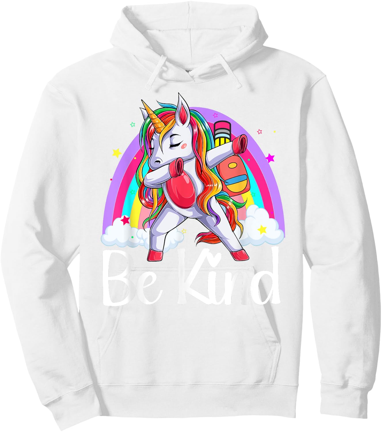Be Kind Unicorn Rainbow Unity Day Orange Anti Bullying 2023 Hoodie - Hoodie | White