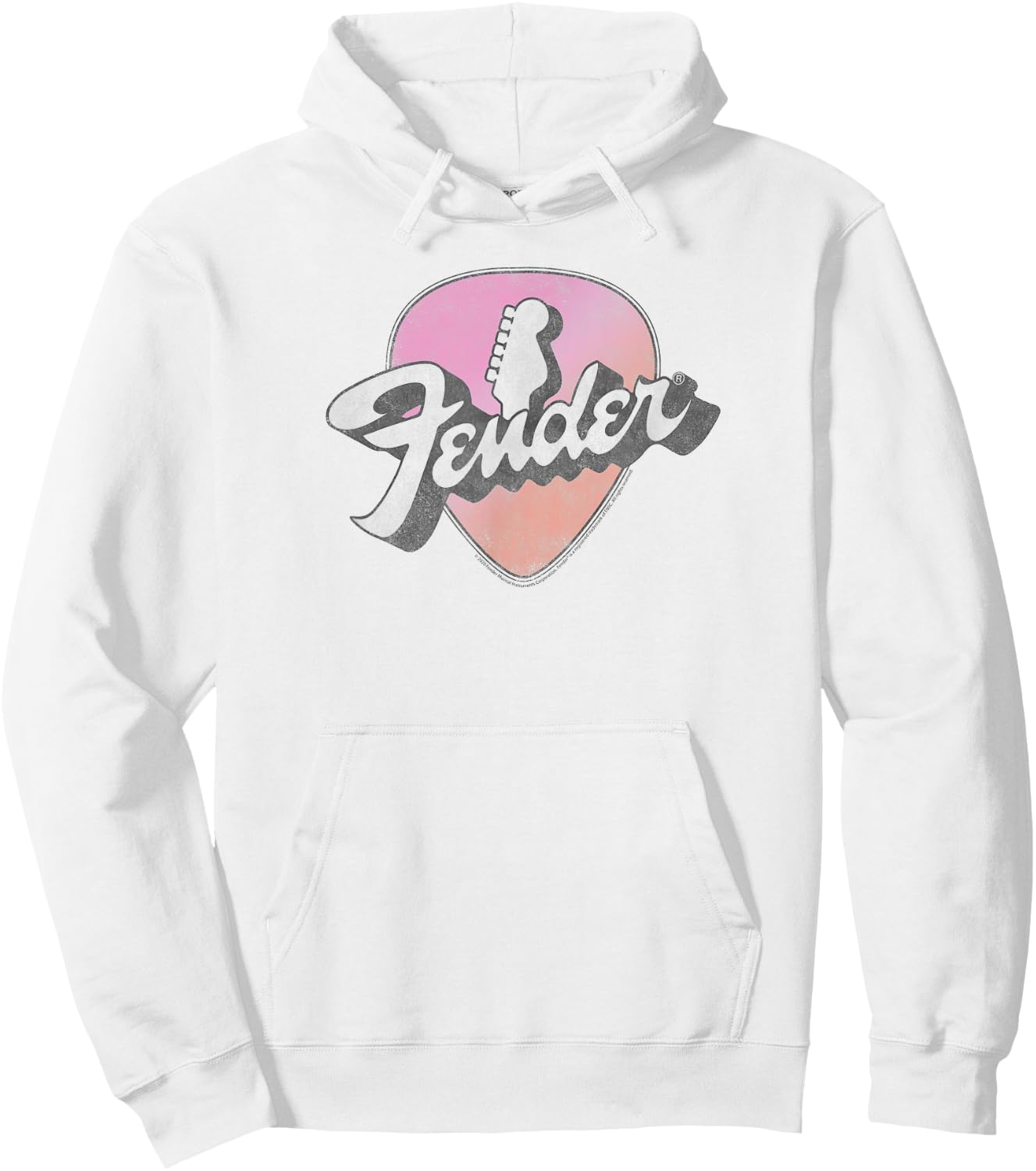 Fender Classic 70's Logo Vintage Guitar Pick Hoodie - Hoodie | White