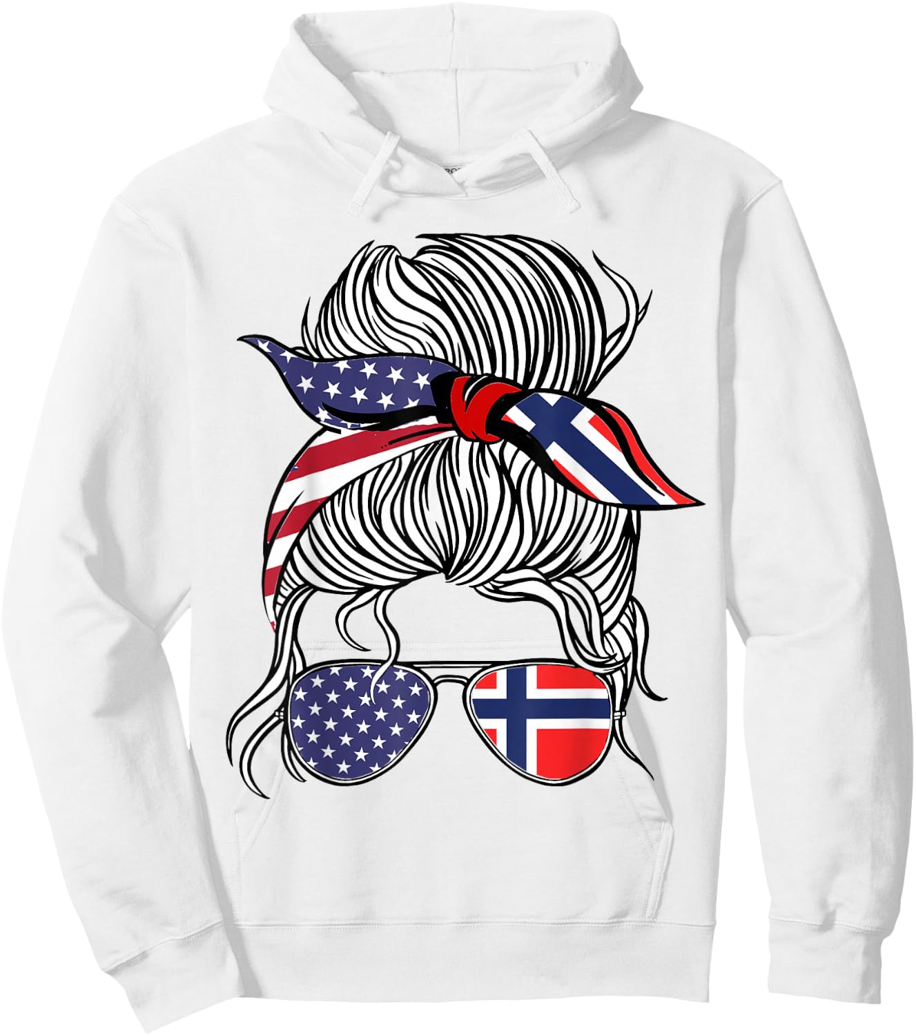 American Norwegian Patriot Flag Women Girl Norway Grown Hoodie - Hoodie | White