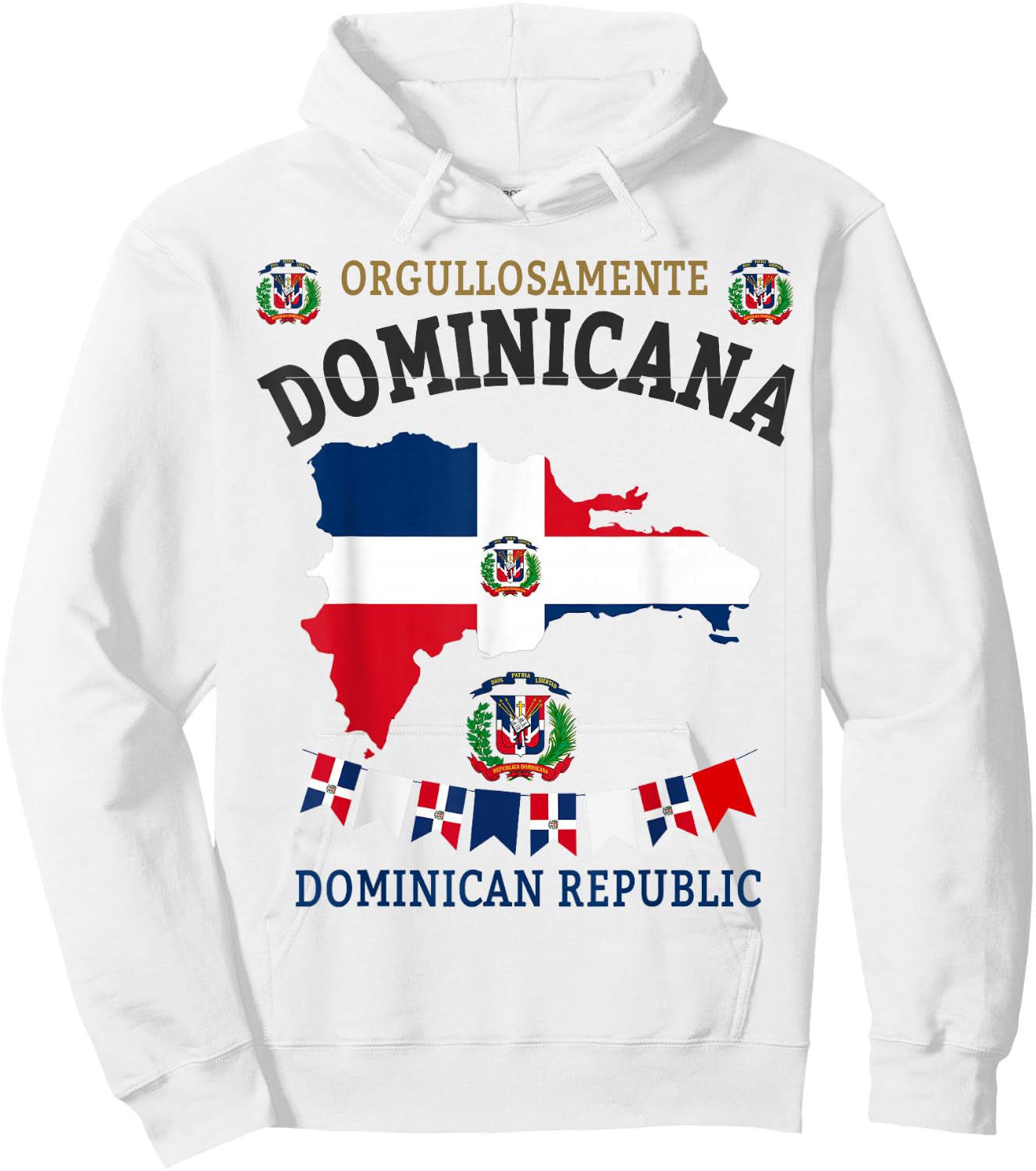 Republica Dominicana & Hispanic Dominican Flag Hoodie - Hoodie | White