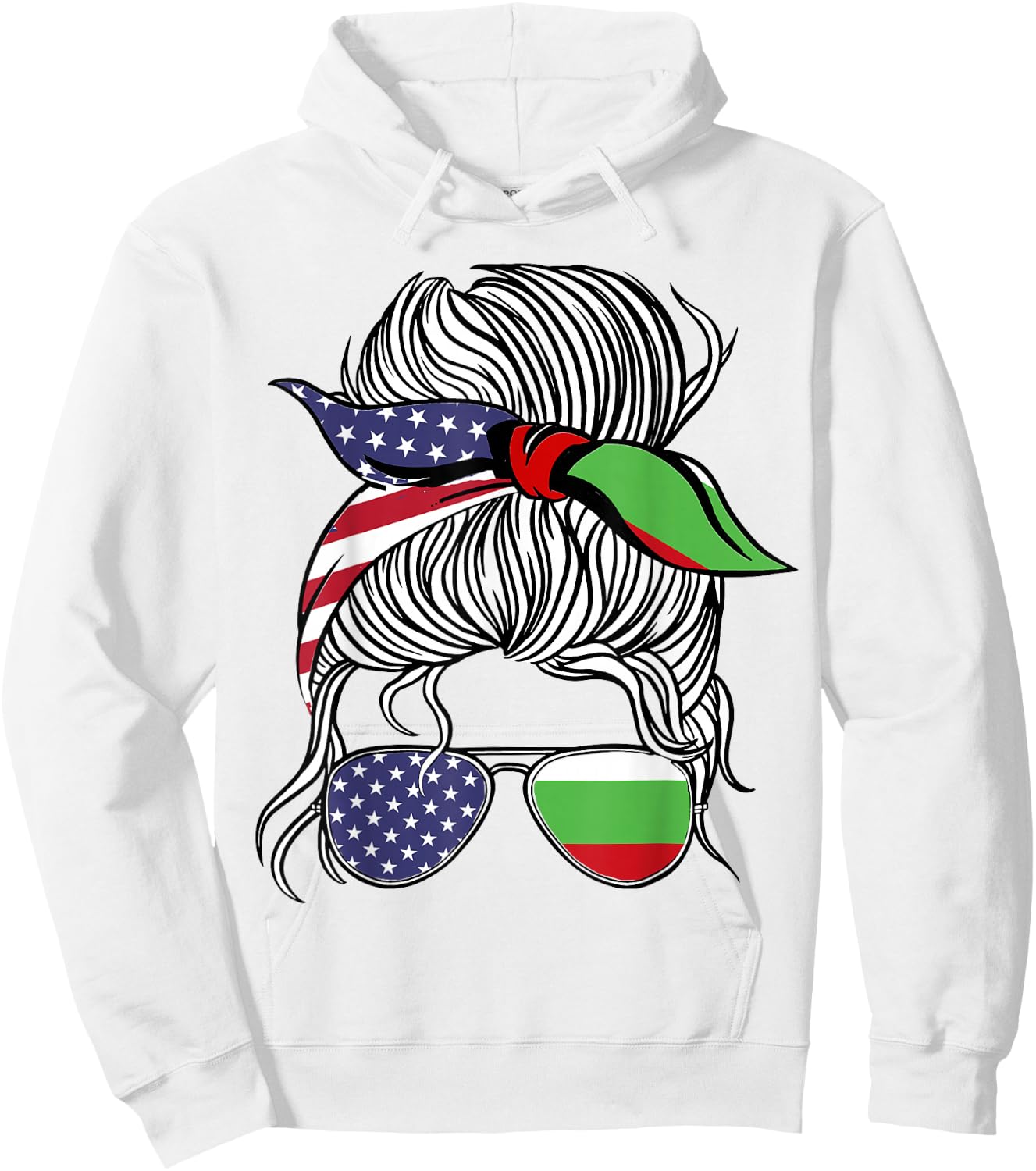 American Bulgarian Patriot Flag Women Girl Bulgaria Grown Hoodie - Hoodie | White