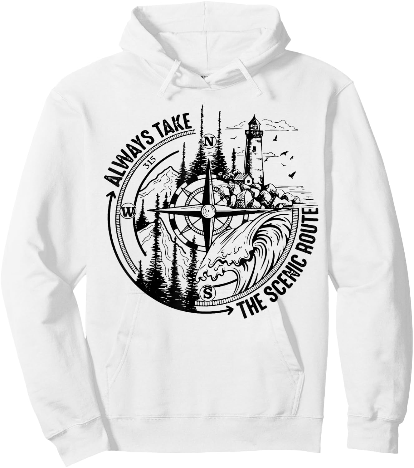 Always Take The Scenic Route Hoodie - Hoodie | White