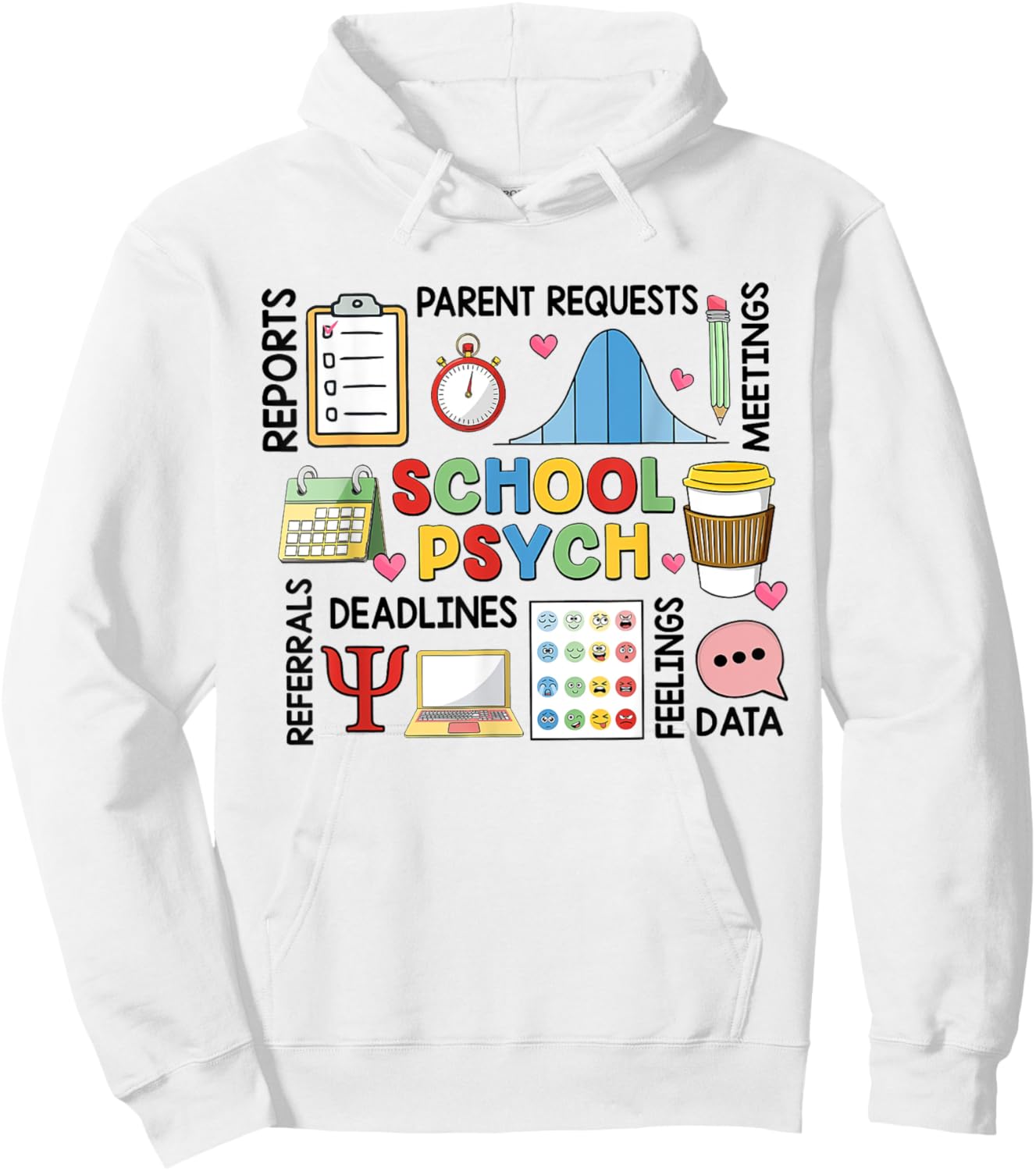 Funny School Psychologist Psychology Teacher Appreciation Hoodie - Hoodie | White