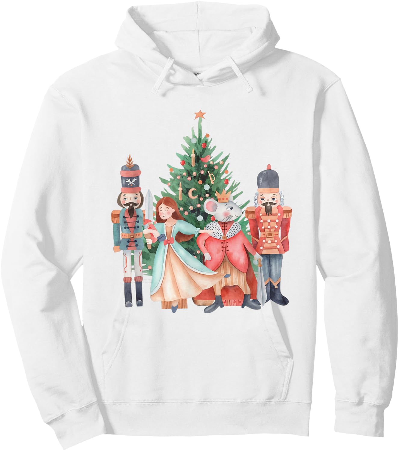 Retro Nutcracker Christmas Sugar Plum Fairy Holiday Women Hoodie - Hoodie | White