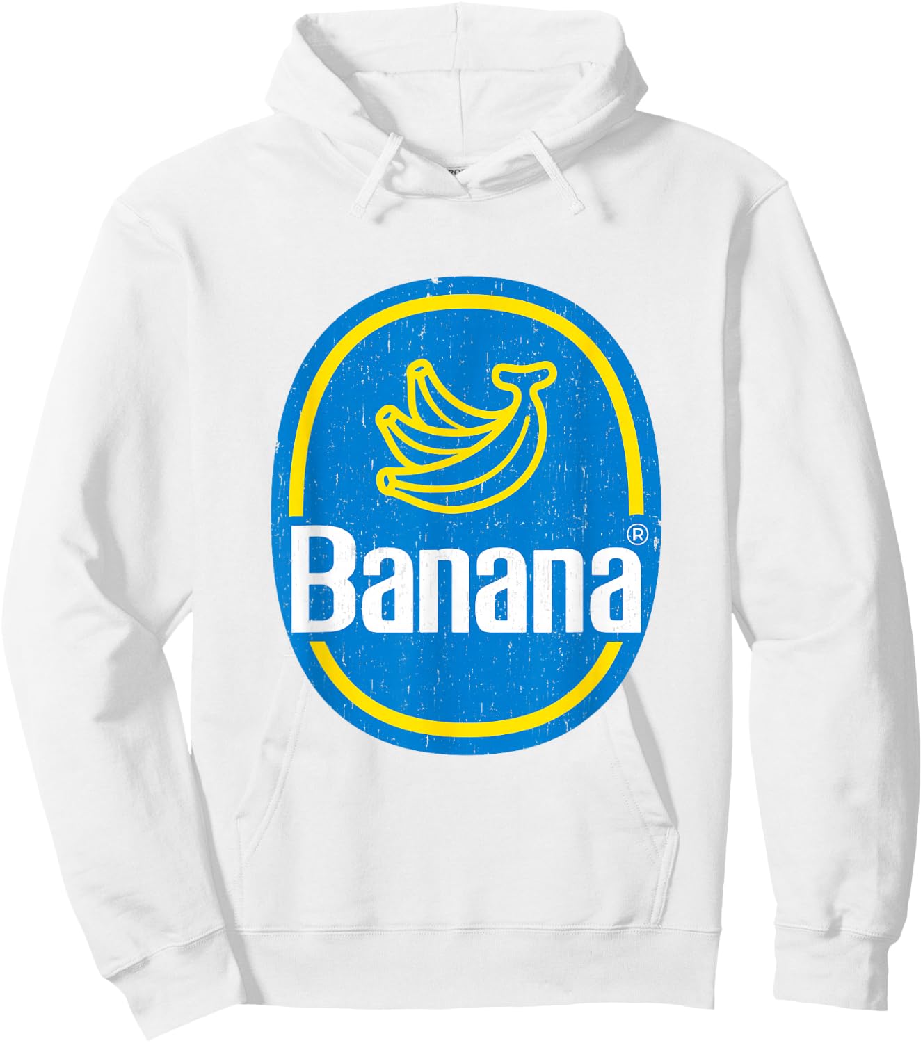 Yellow Banana Sticker Fruit Lazy DIY Easy Halloween Costume Hoodie - Hoodie | White
