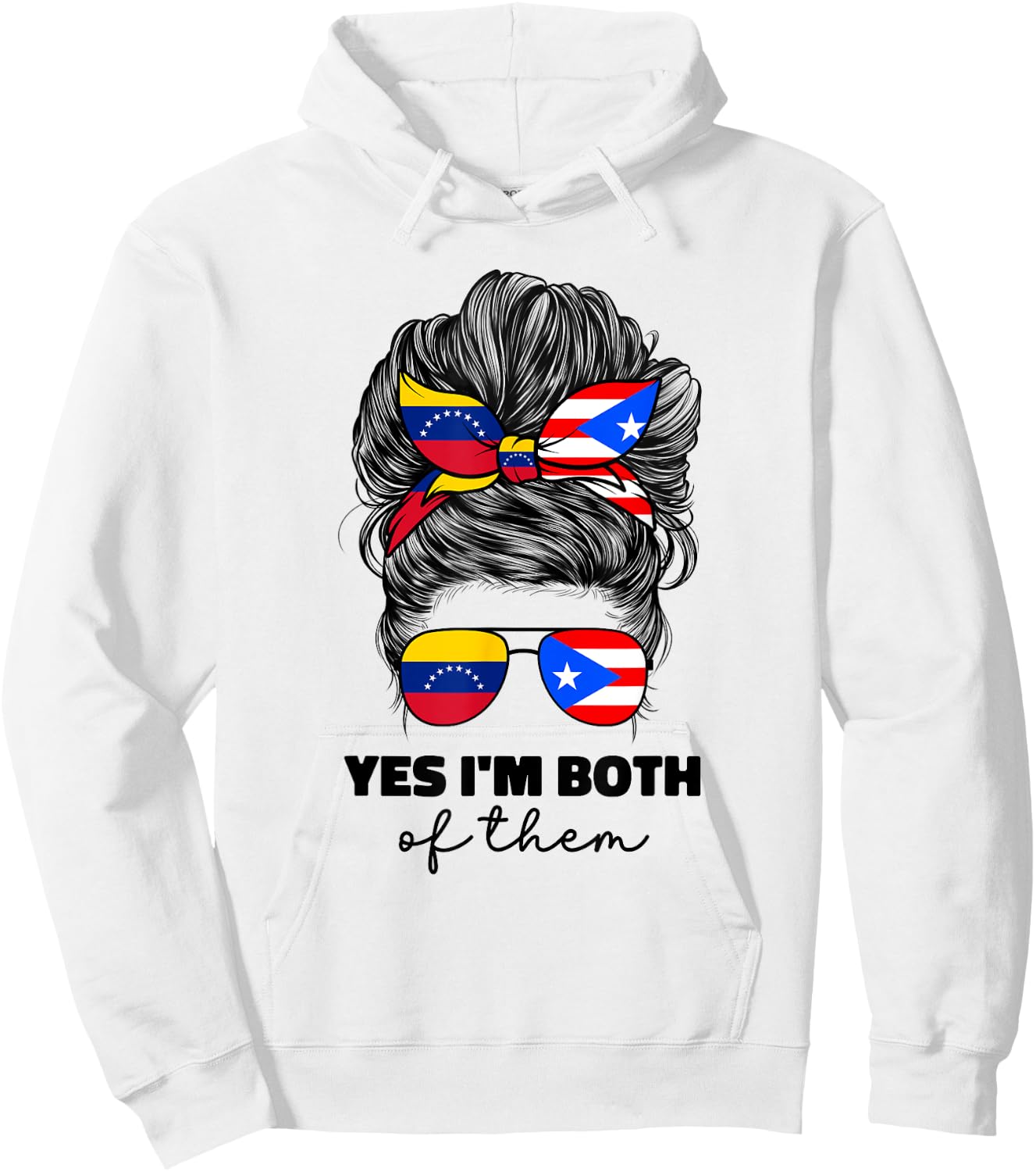 Venezuelan And Puerto Rican Rico Venezuela Flag Girl Women Hoodie - Hoodie | White