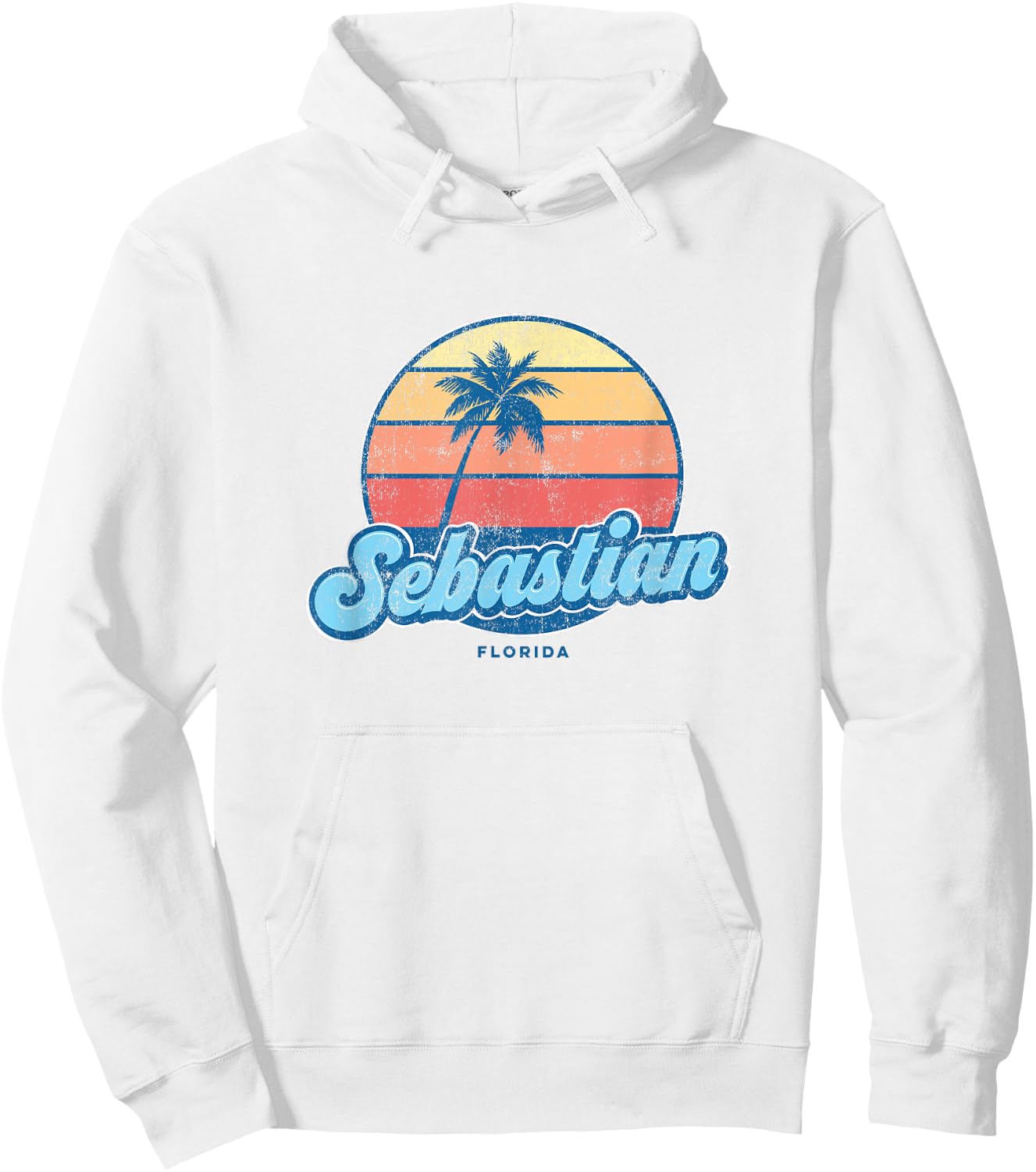 Vintage Sebastian Florida FL Classic 70s Retro Surfer Hoodie - Hoodie | White